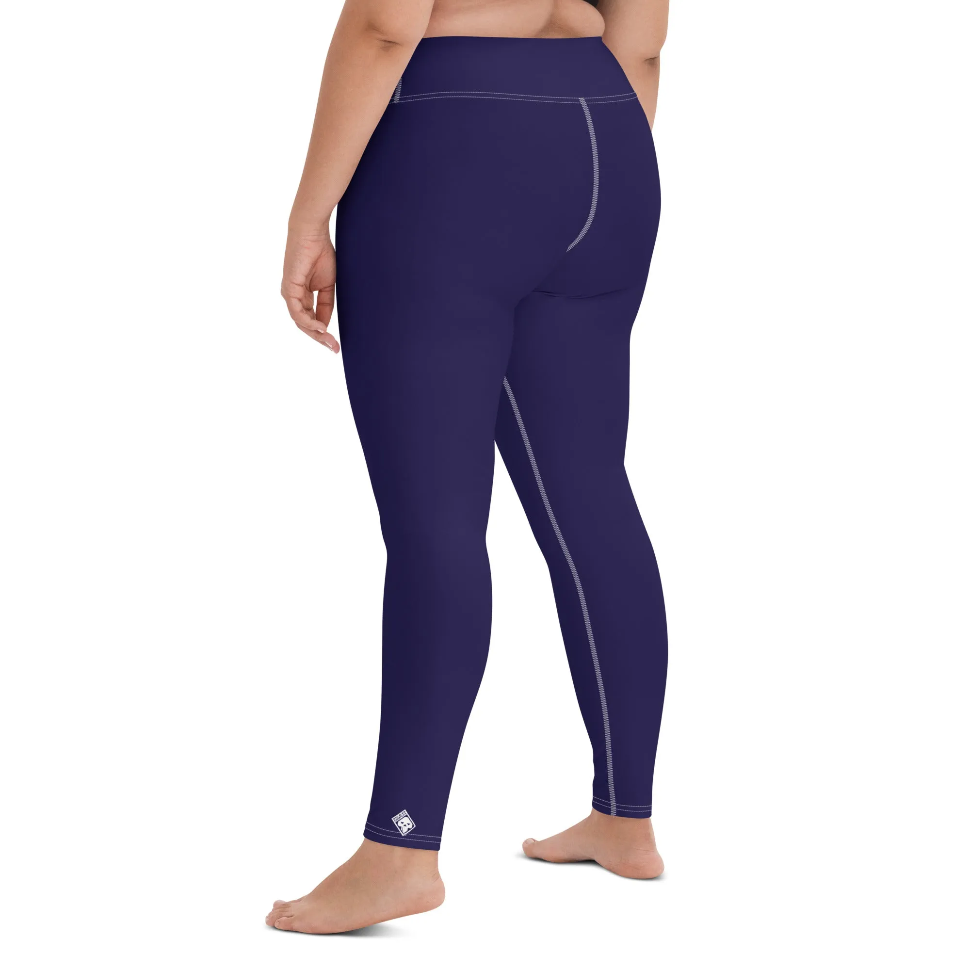 Classic Active Wear: Solid Color Leggings for Women - Midnight Blue