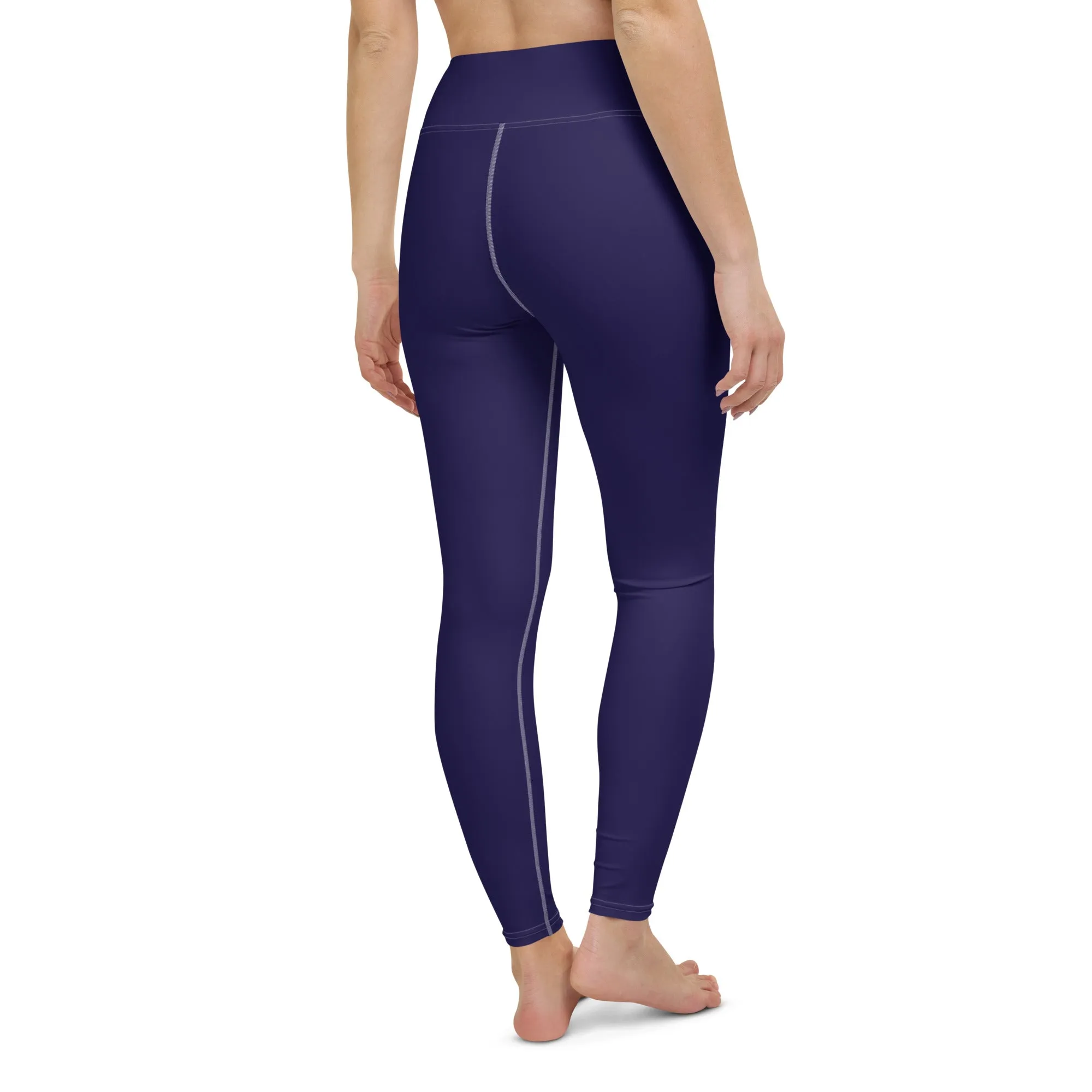 Classic Active Wear: Solid Color Leggings for Women - Midnight Blue