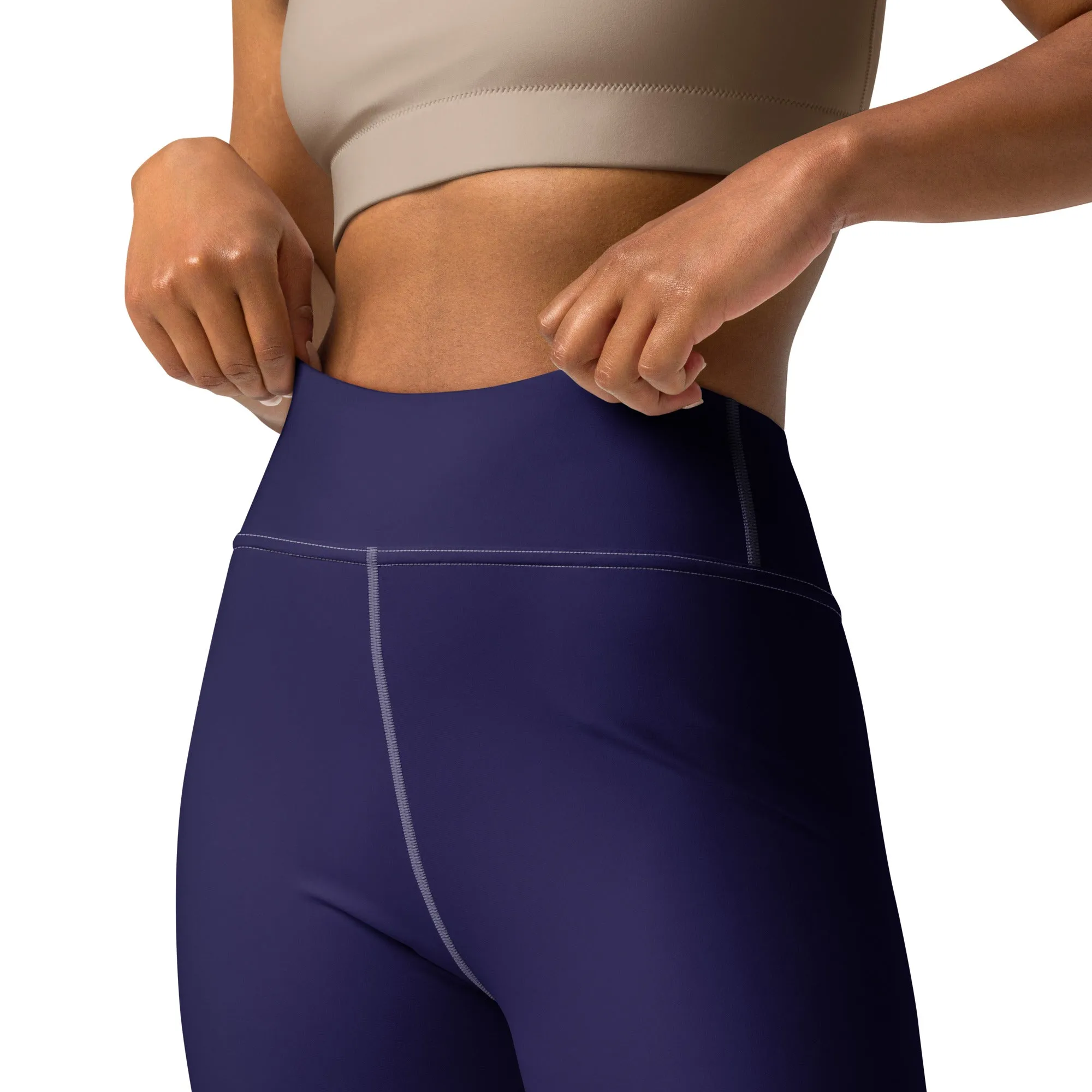 Classic Active Wear: Solid Color Leggings for Women - Midnight Blue