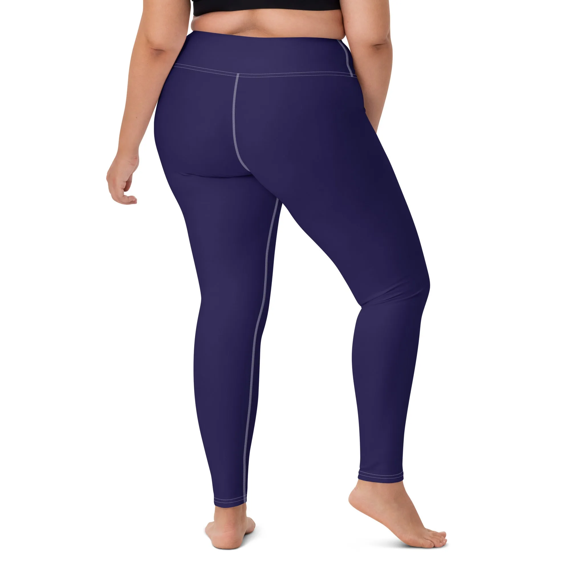 Classic Active Wear: Solid Color Leggings for Women - Midnight Blue