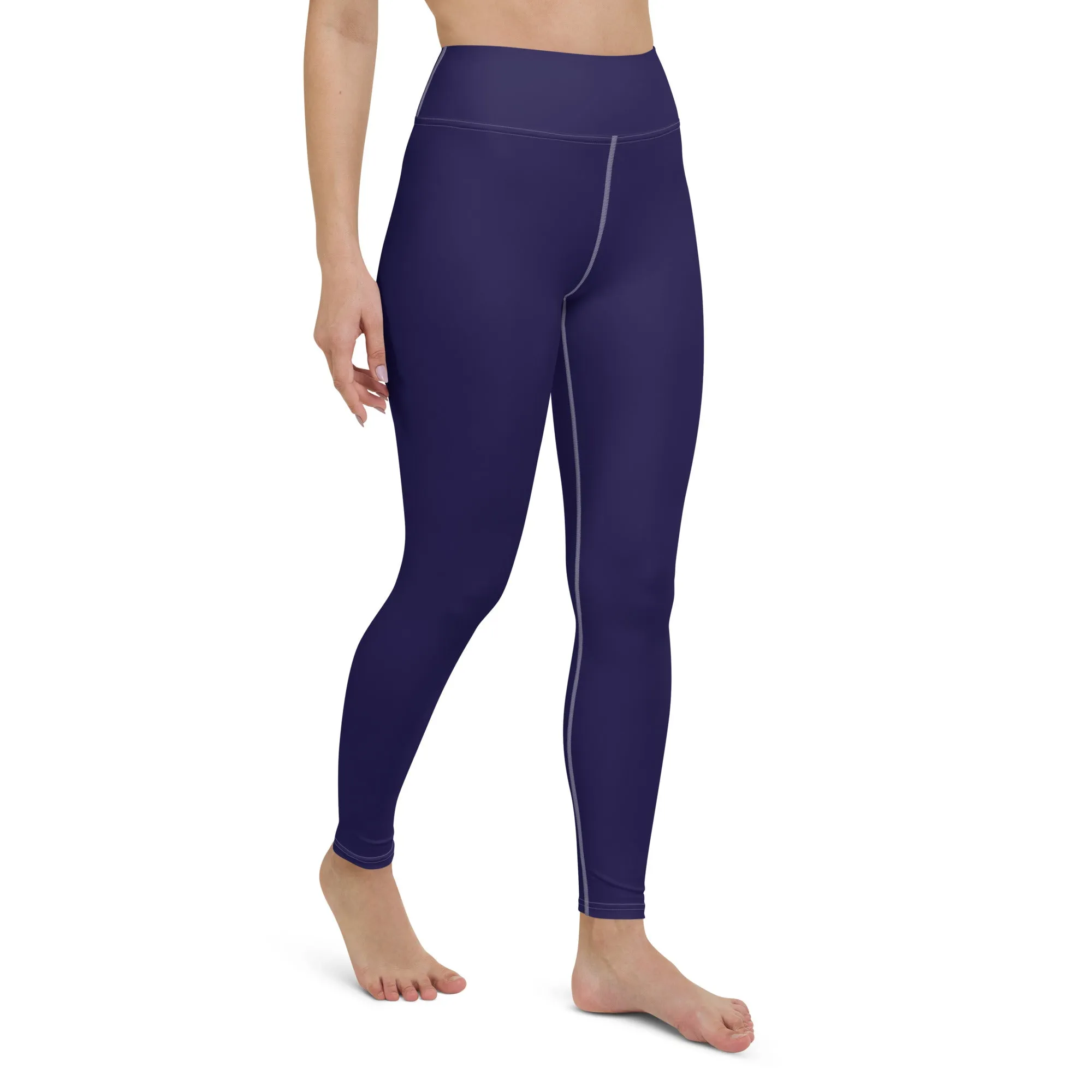 Classic Active Wear: Solid Color Leggings for Women - Midnight Blue