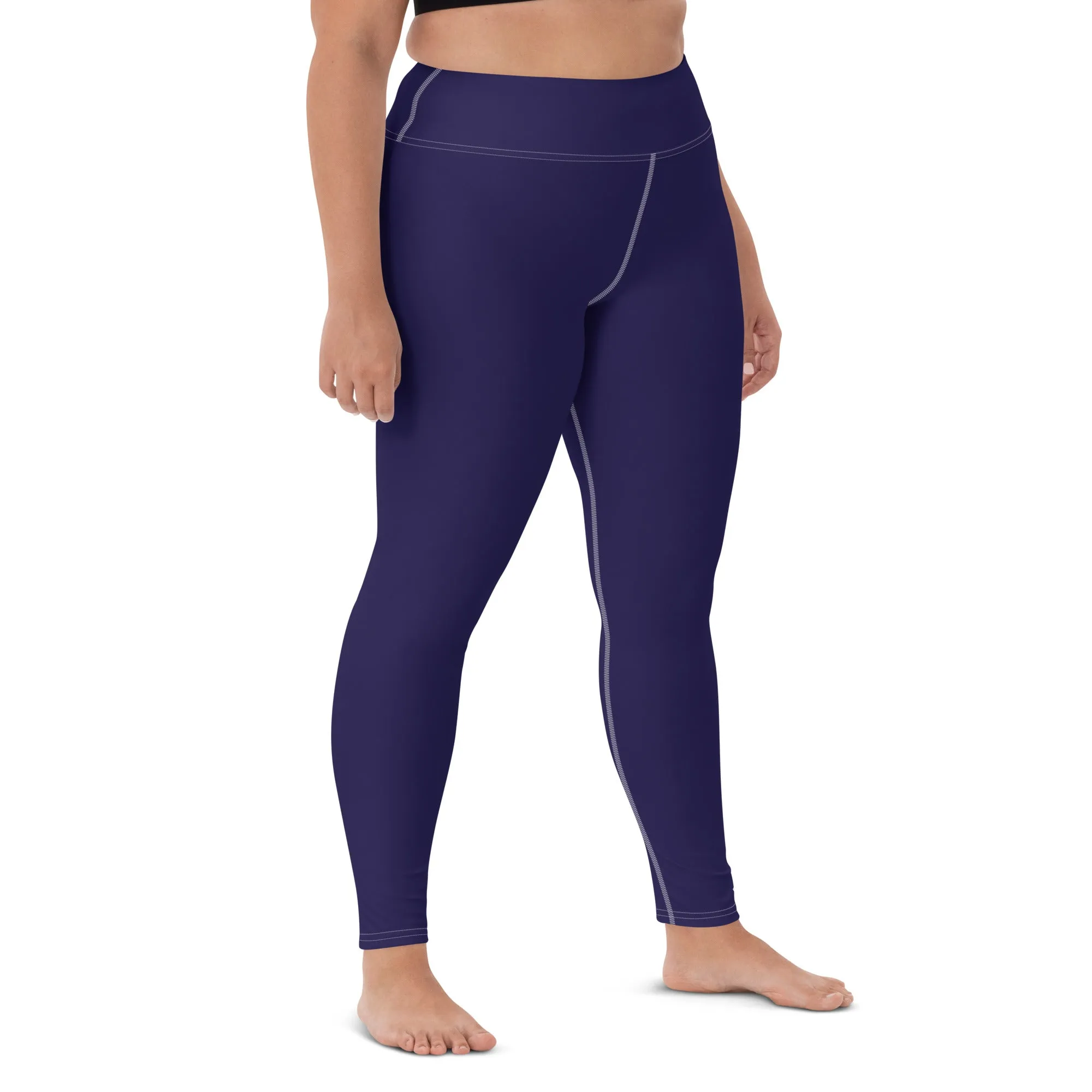 Classic Active Wear: Solid Color Leggings for Women - Midnight Blue