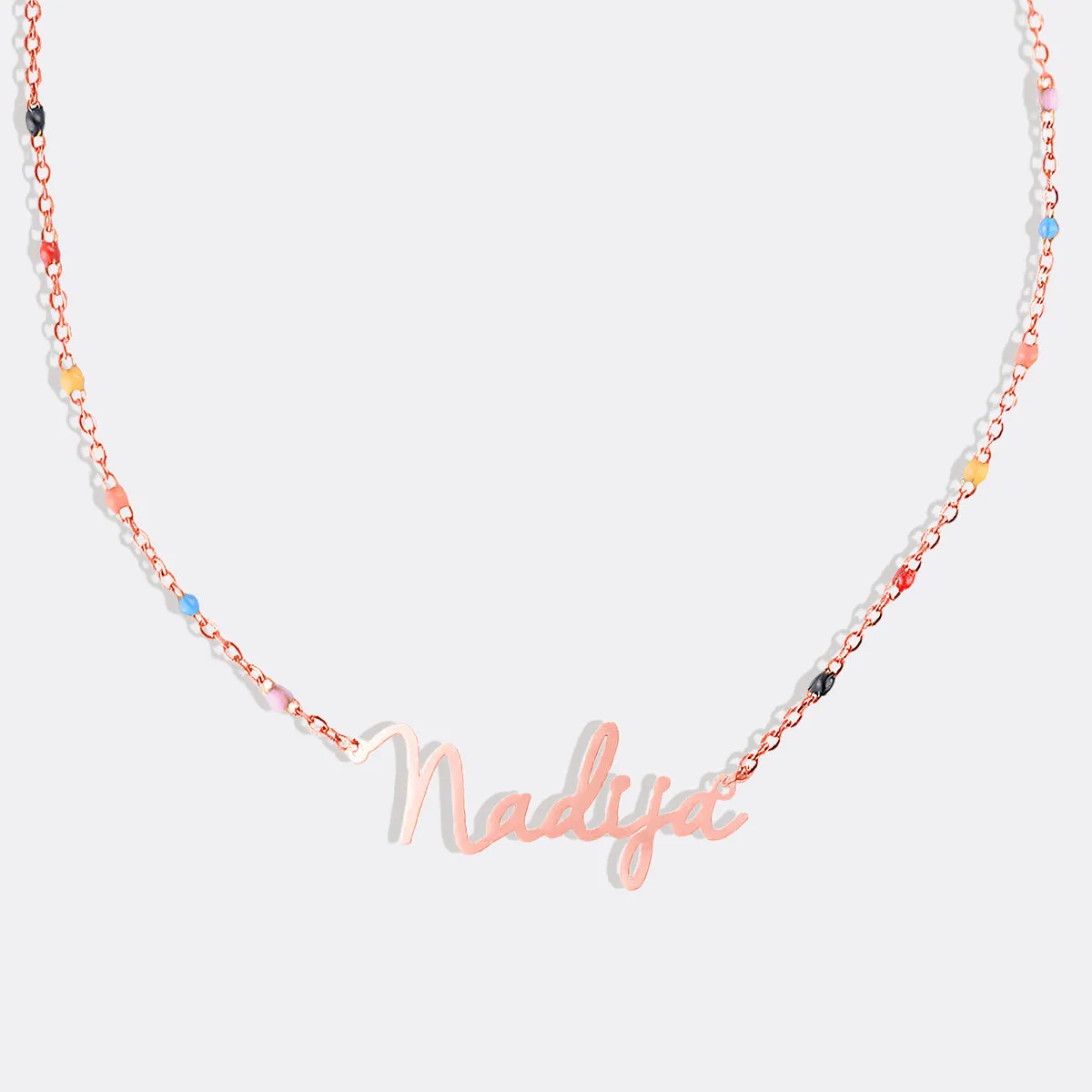 Colorful Beaded Fairy Name Necklace