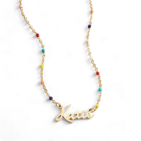 Colorful Beaded Fairy Name Necklace