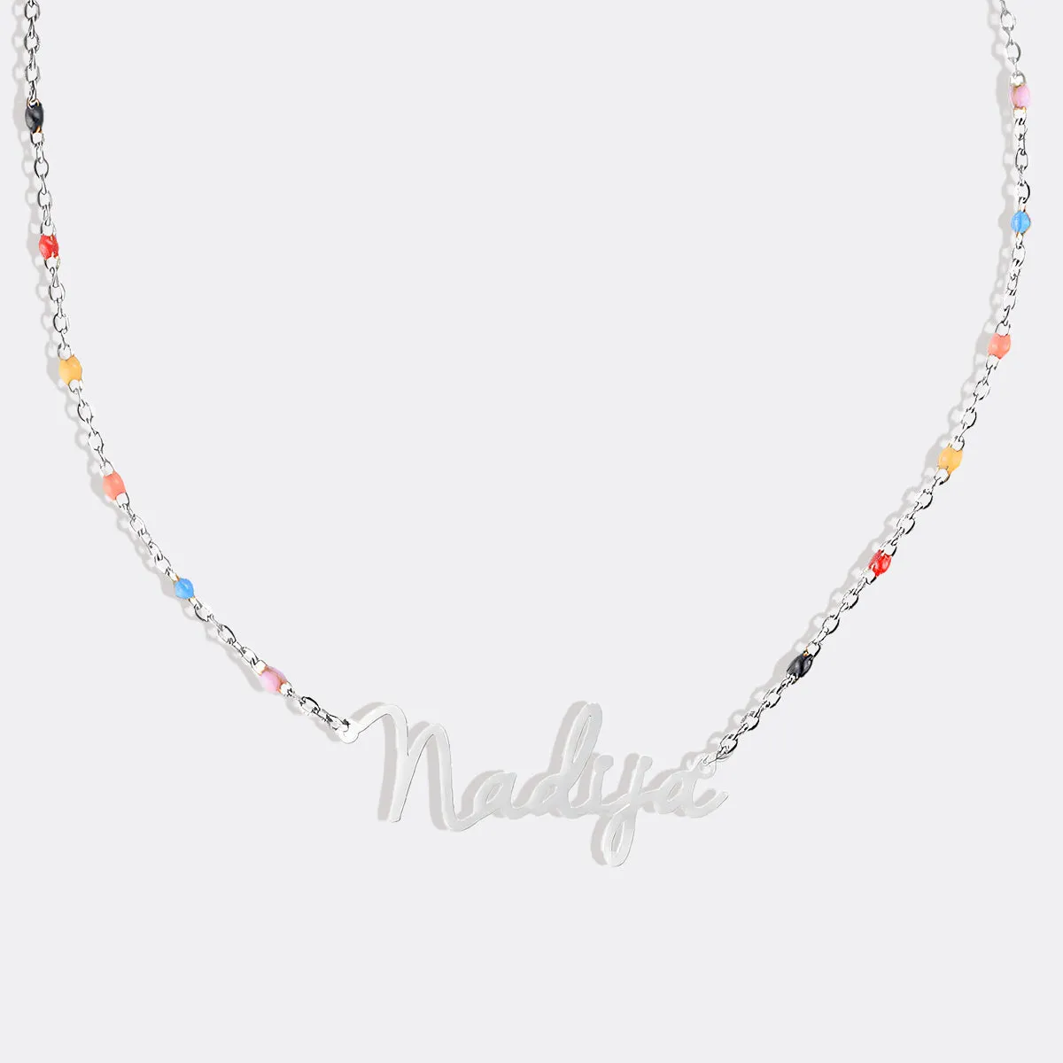 Colorful Beaded Fairy Name Necklace