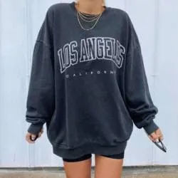 Comfy Personalized Slogan Letters Printed Crew Necks Sweatshirt Sweater