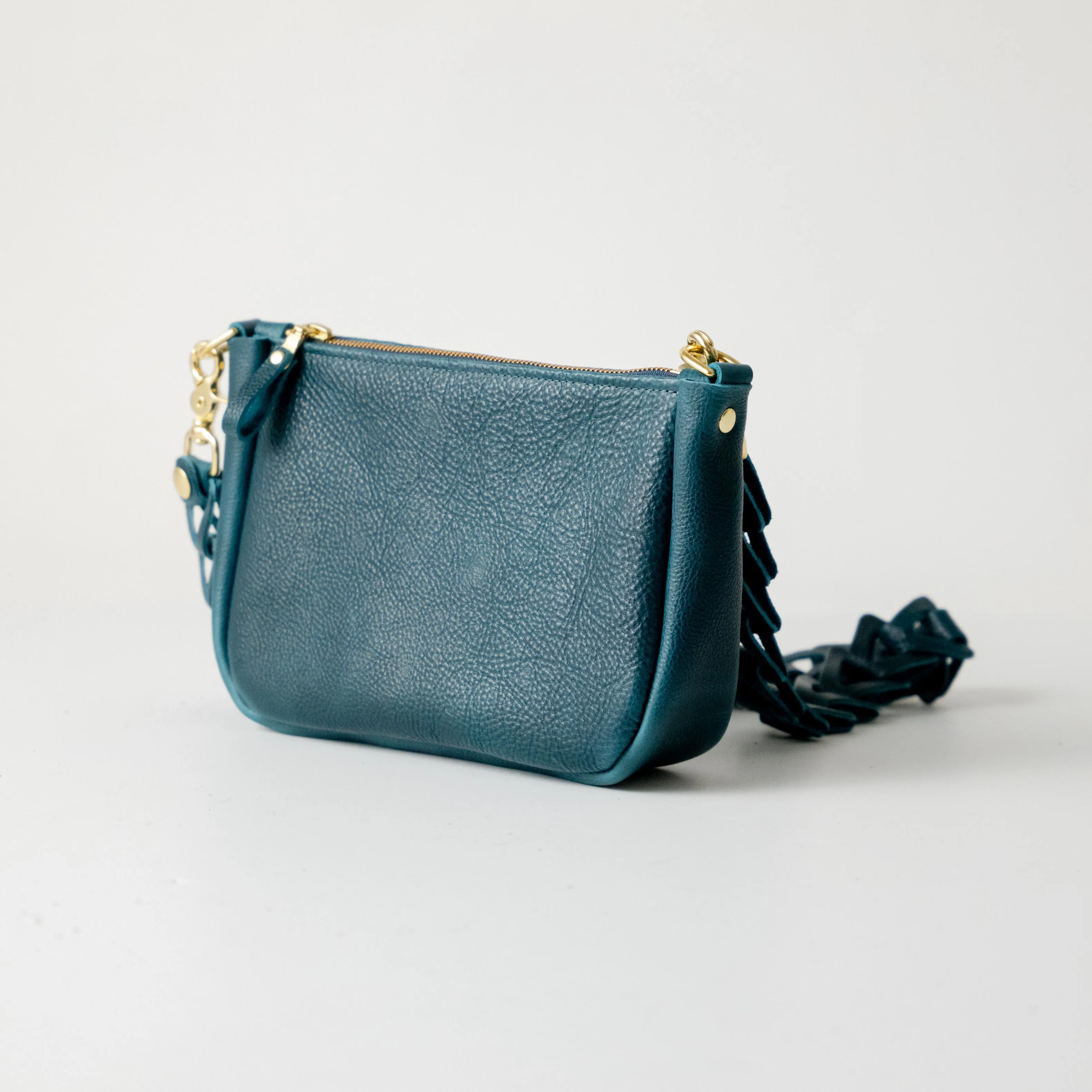 Dark Teal Bulldog Medium Crossbody Bag