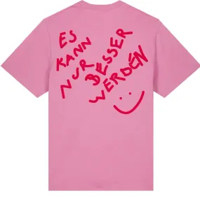 Das Wetter-Shirt »Es kann nur besser werden« (Pink/ Rot)