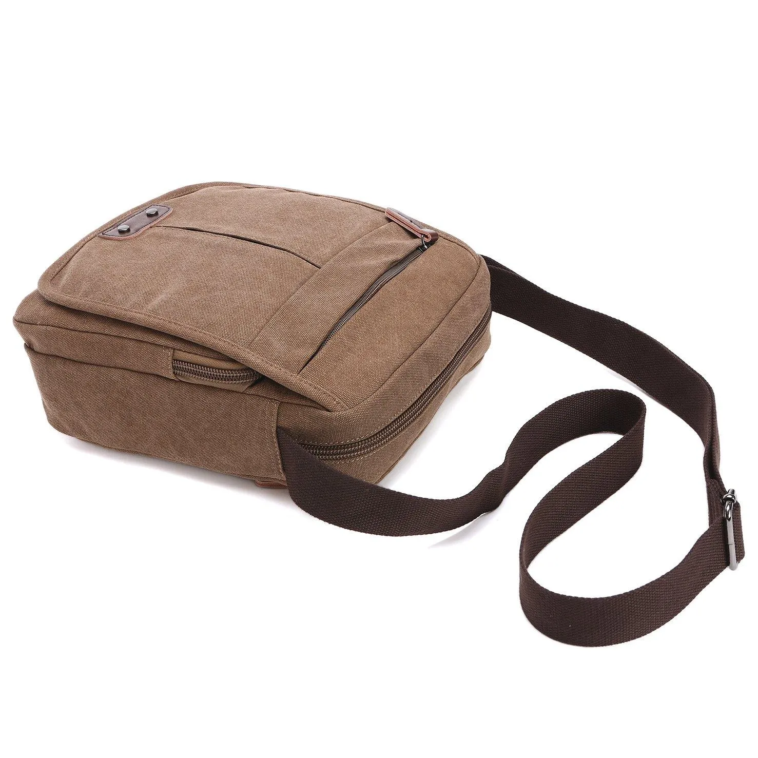 Dasein Vintage Unisex Canvas Messenger Bag/Cross body with Front Snap Flap