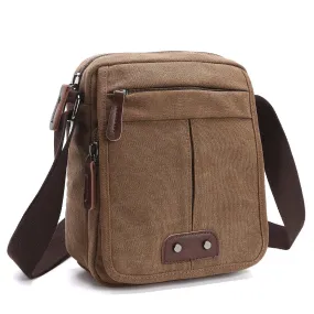 Dasein Vintage Unisex Canvas Messenger Bag/Cross body with Front Snap Flap