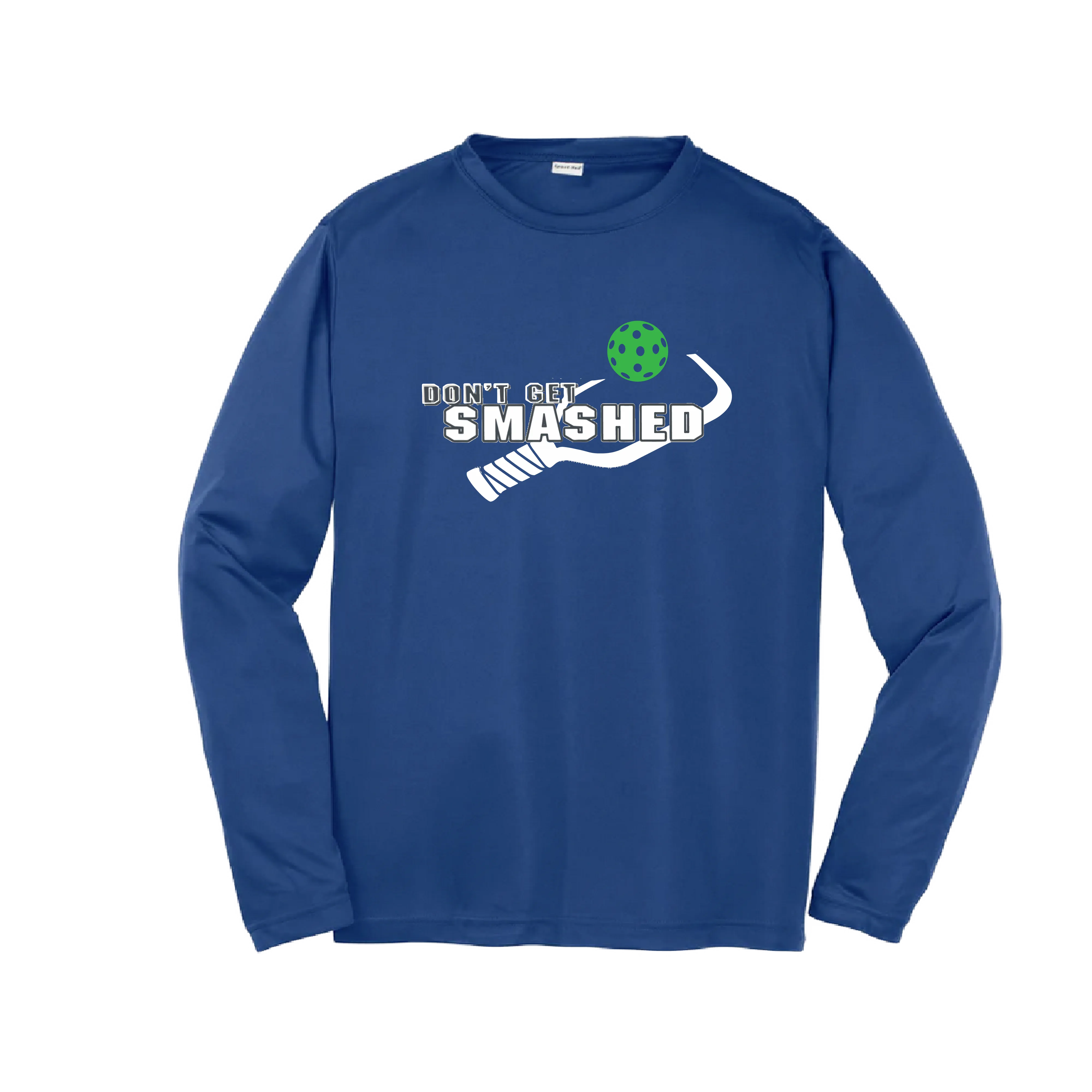 Don't Get Smashed (Red Rainbow Green Pickleball Colors) | Youth Long Sleeve Athletic Shirt | 100% Polyester