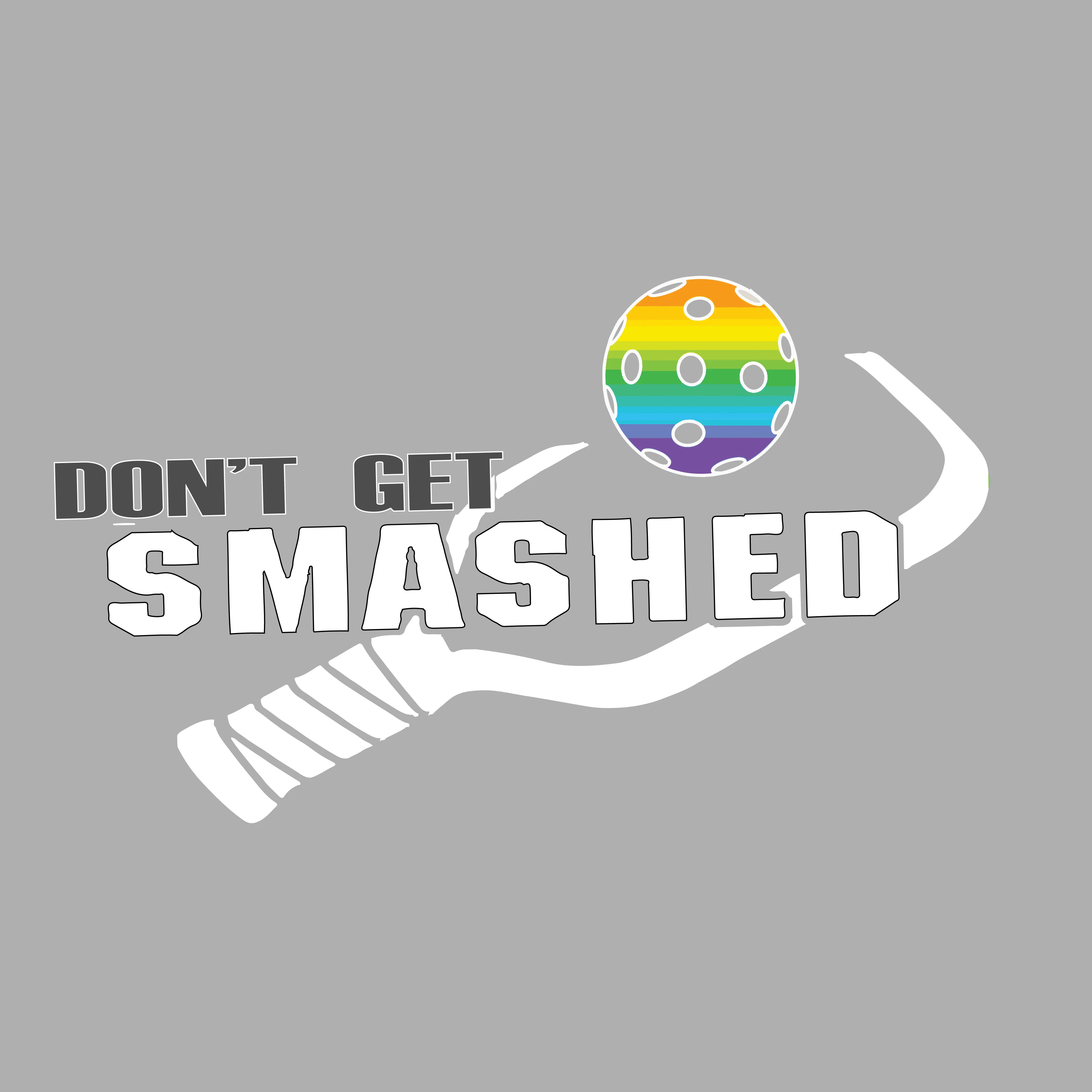 Don't Get Smashed (Red Rainbow Green Pickleball Colors) | Youth Long Sleeve Athletic Shirt | 100% Polyester