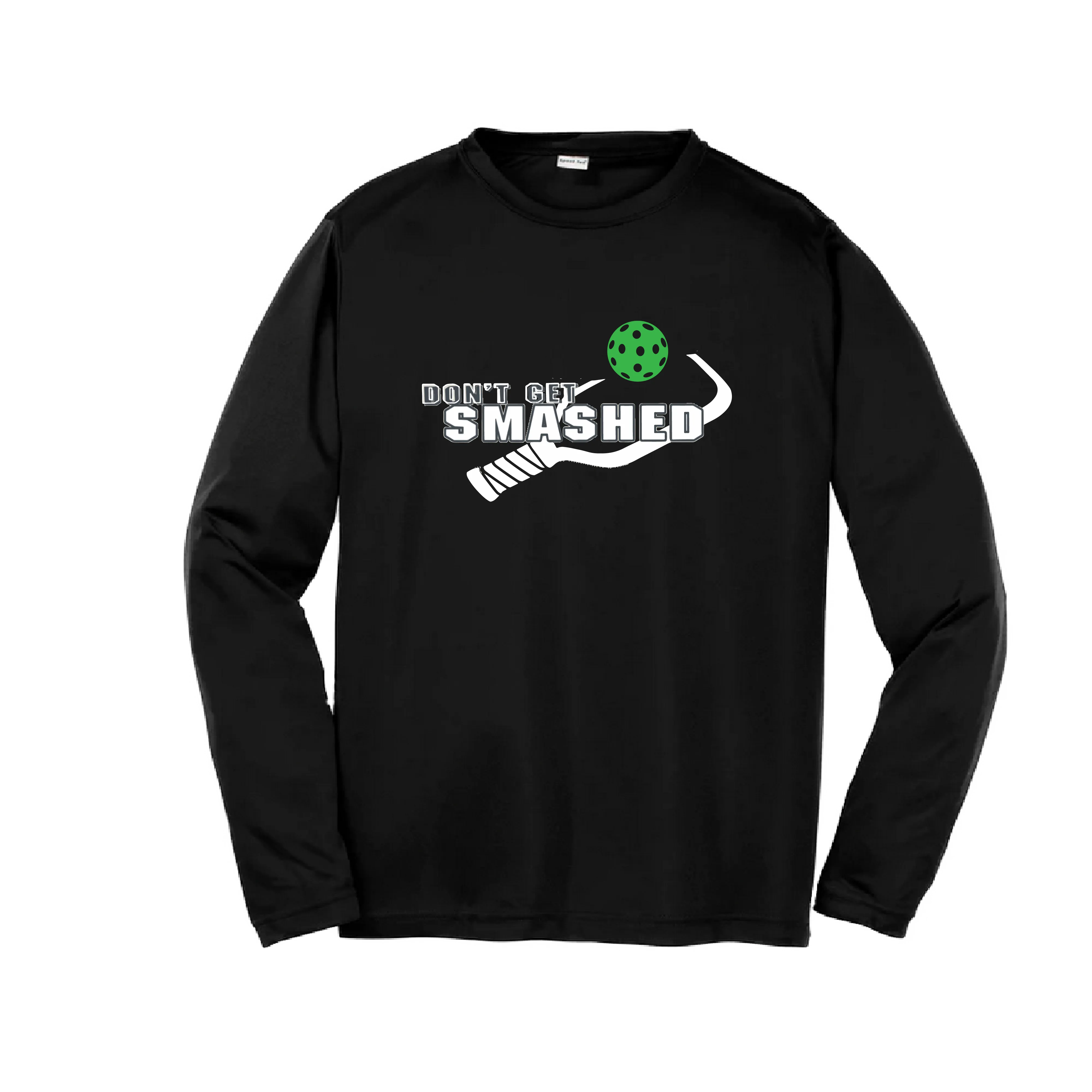 Don't Get Smashed (Red Rainbow Green Pickleball Colors) | Youth Long Sleeve Athletic Shirt | 100% Polyester