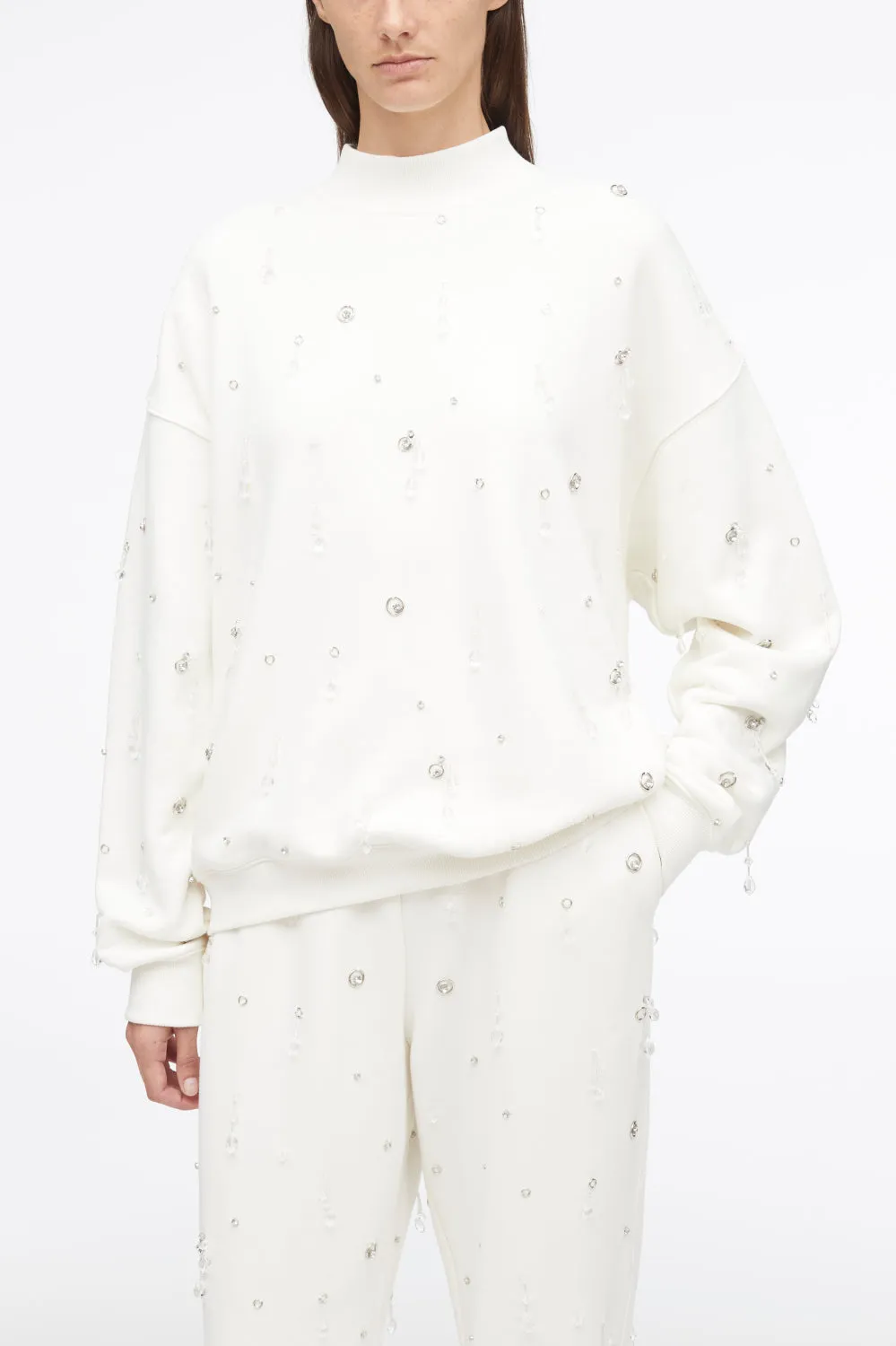 Drip Embellished Compact French Terry Sweatshirt