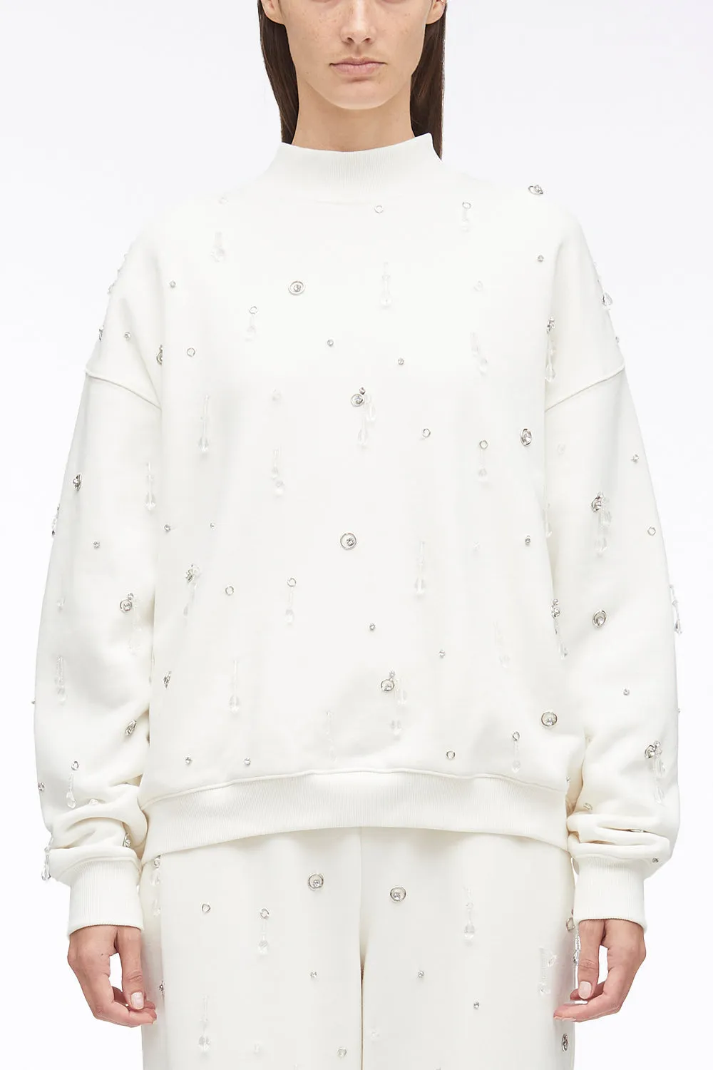 Drip Embellished Compact French Terry Sweatshirt