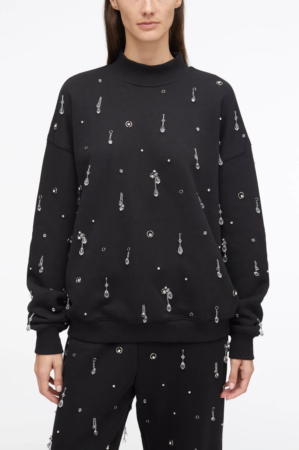 Drip Embellished Compact French Terry Sweatshirt