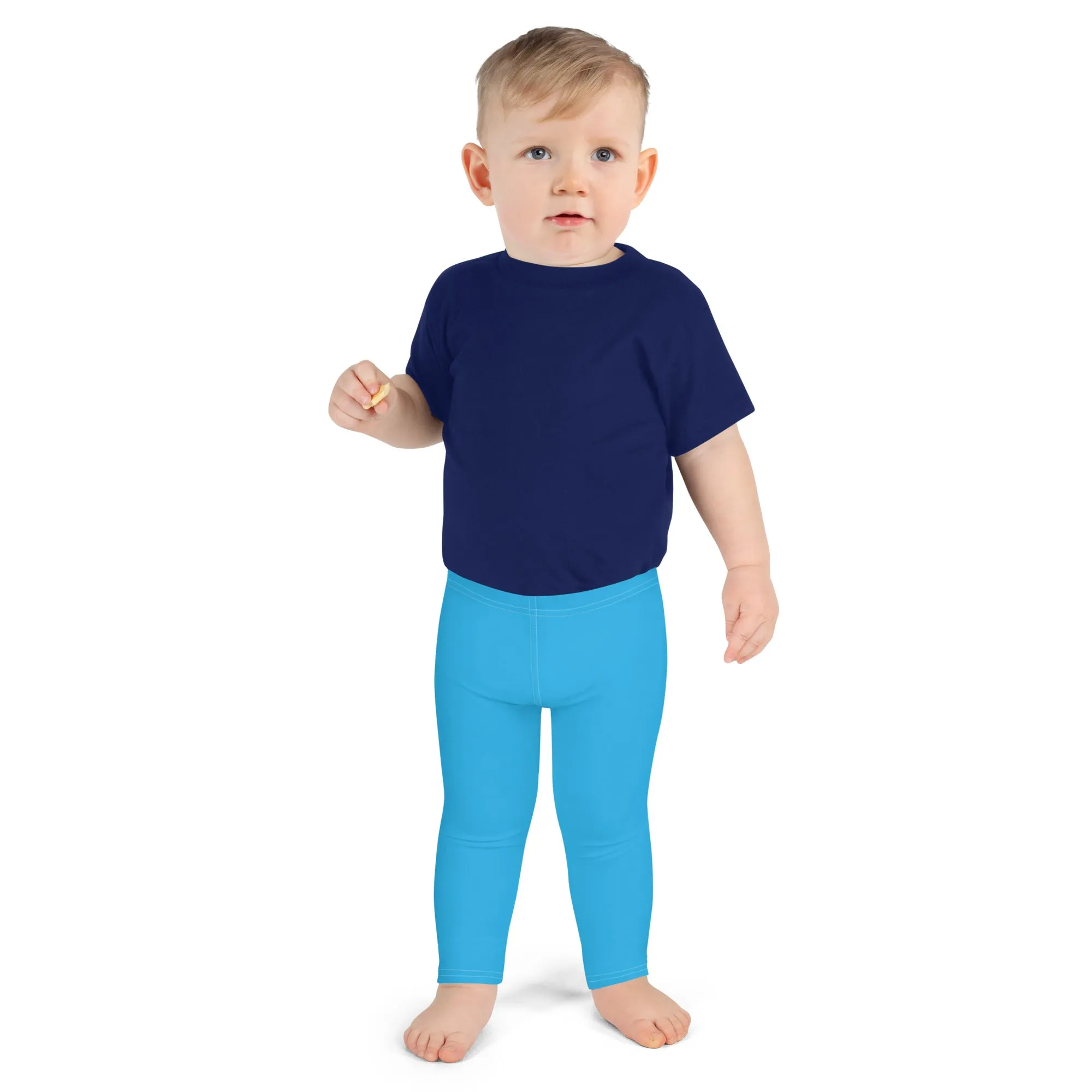 Dynamic Days: Solid Color Leggings for Active Boys - Cyan