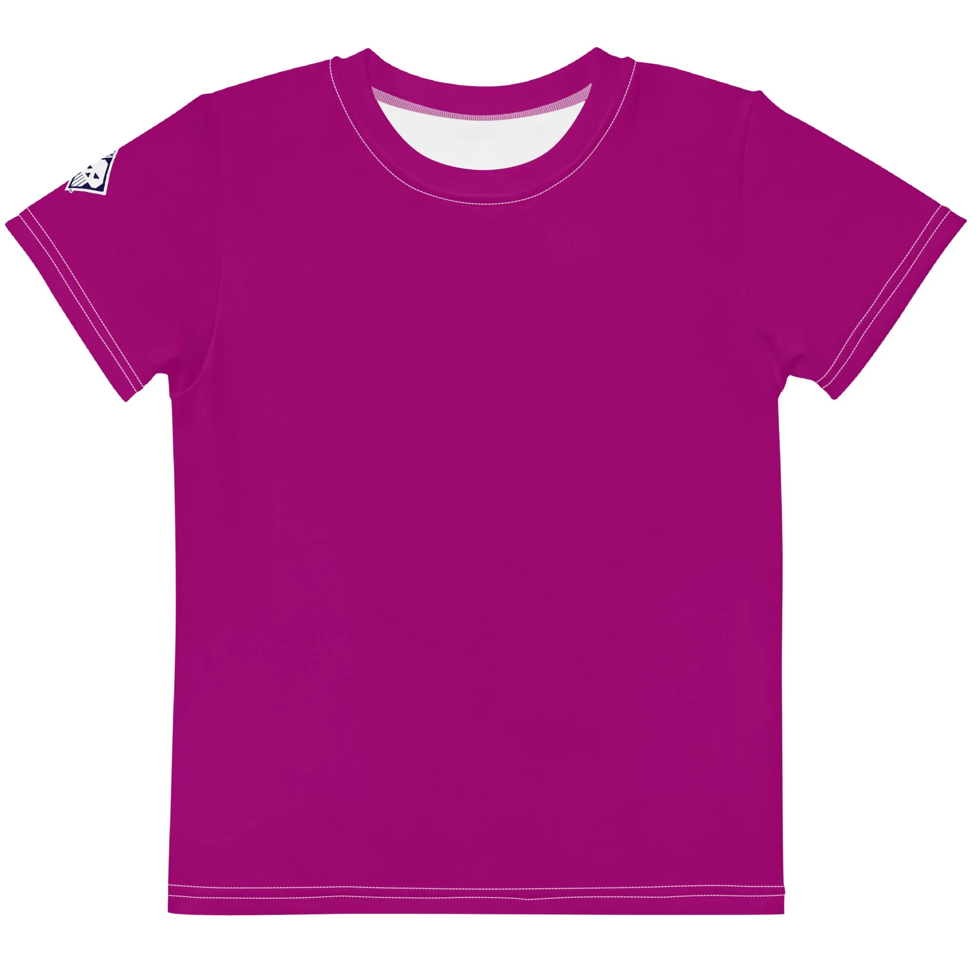 Easy-to-Wear Style: Girls Short Sleeve Solid Color Rash Guard - Fresh Eggplant