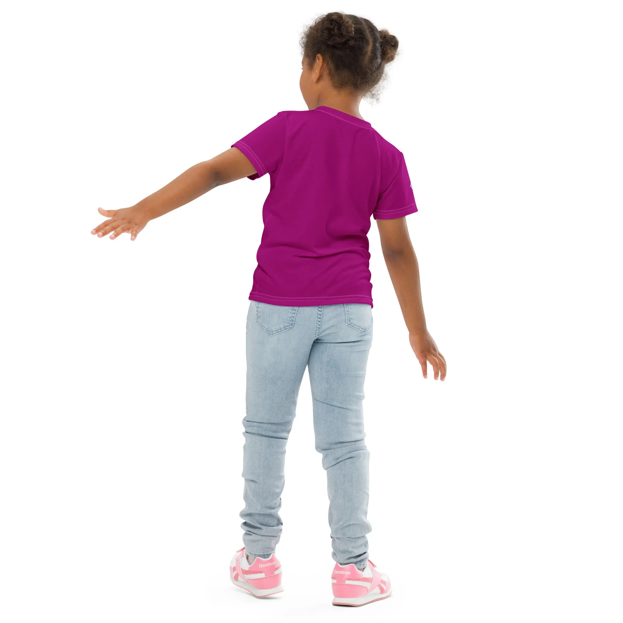 Easy-to-Wear Style: Girls Short Sleeve Solid Color Rash Guard - Fresh Eggplant