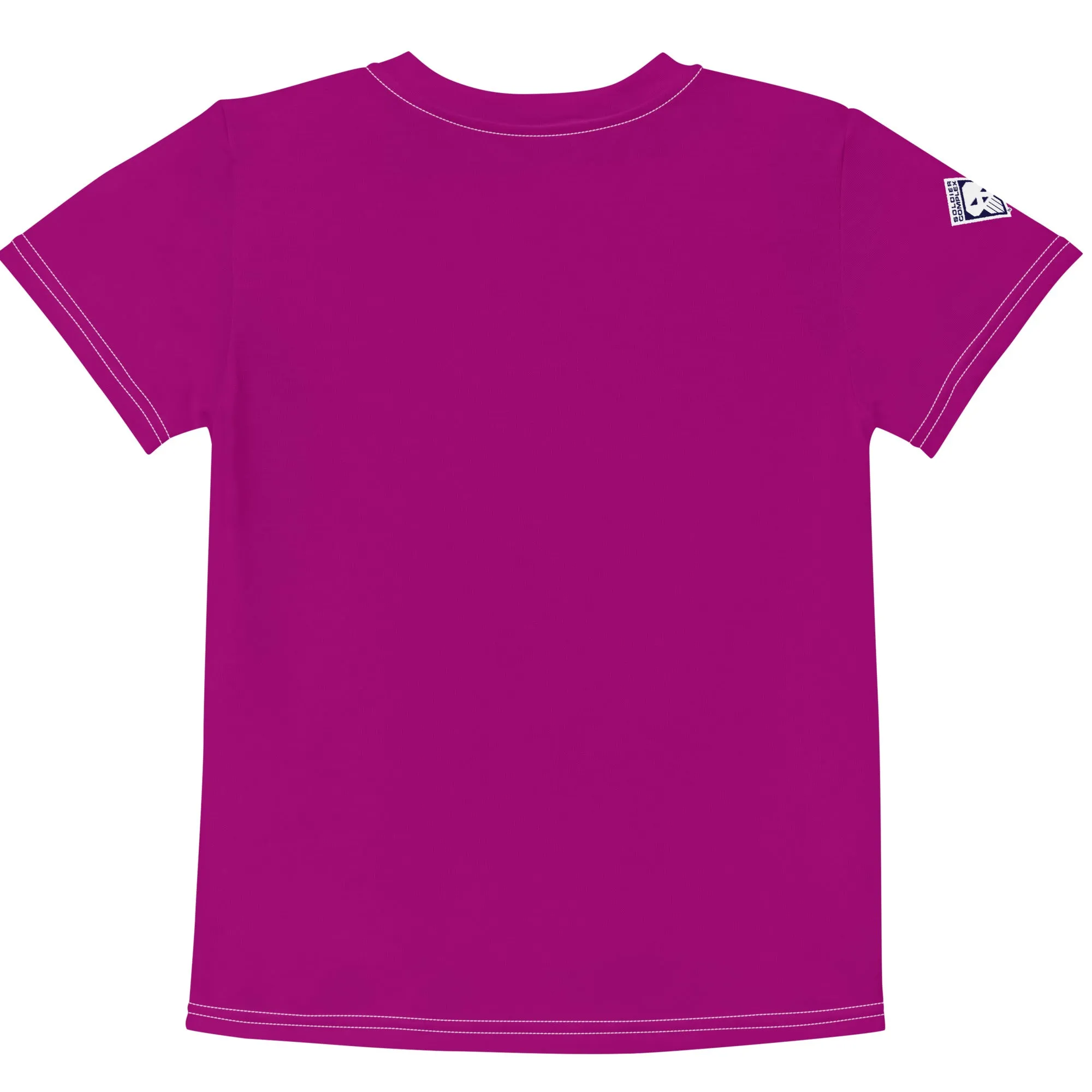 Easy-to-Wear Style: Girls Short Sleeve Solid Color Rash Guard - Fresh Eggplant