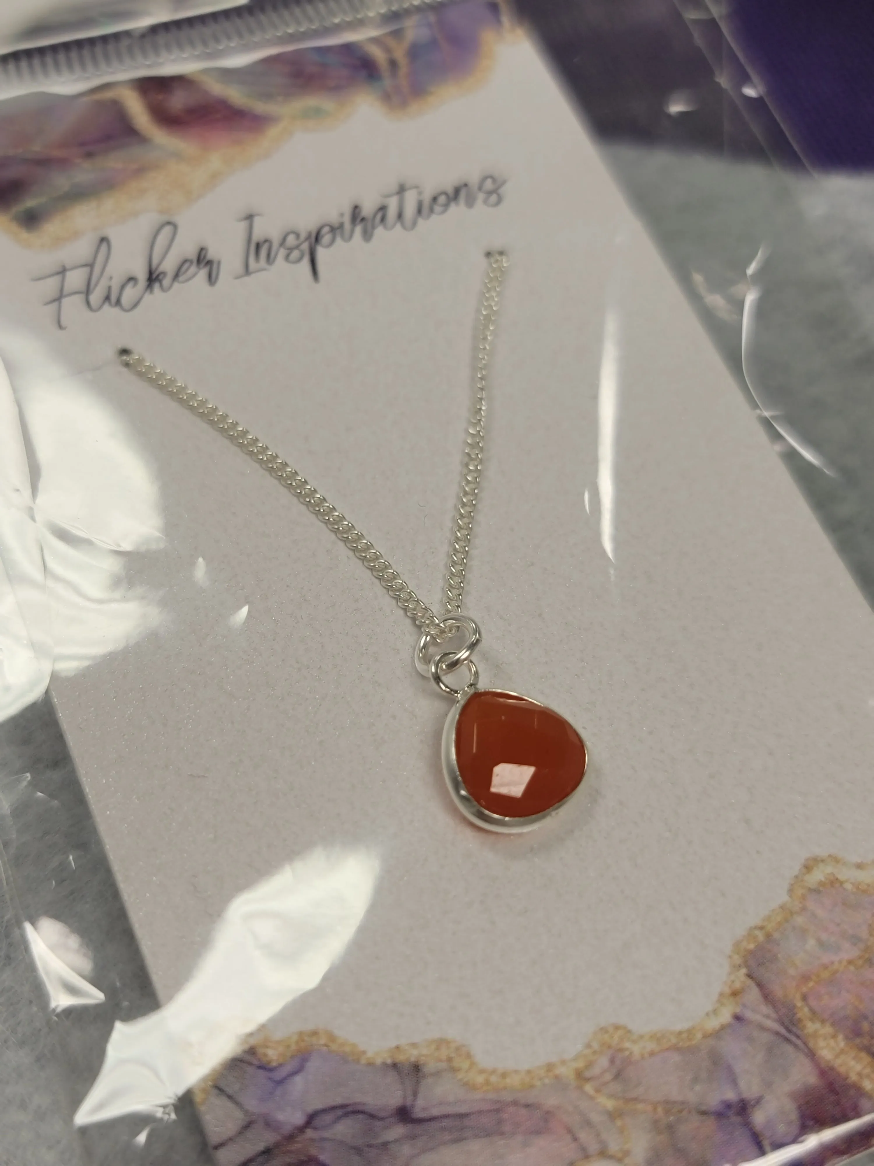 Faceted Carnelian pendant