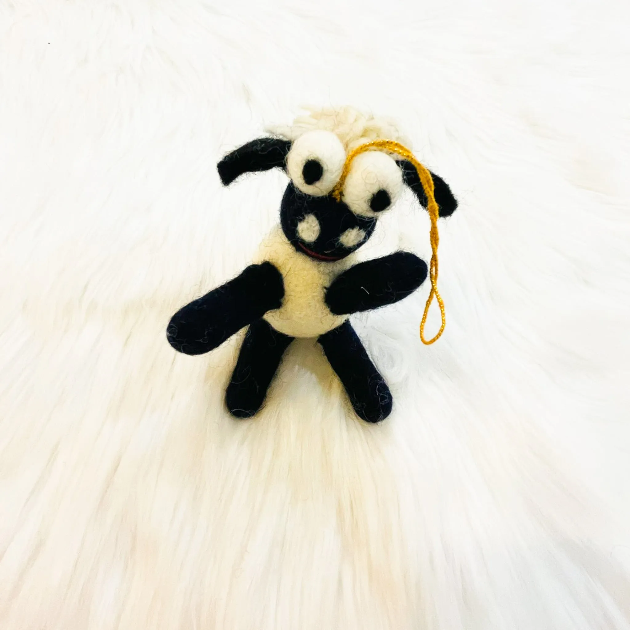 Felted Sheep Christmas Ornament