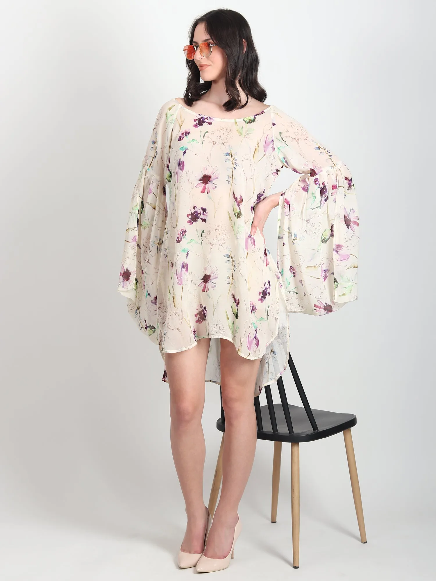 Fern Floral Printed Georgette Dress