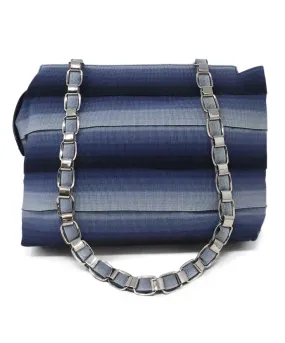 Ferragamo Blue Grosgrain Shoulder Bag