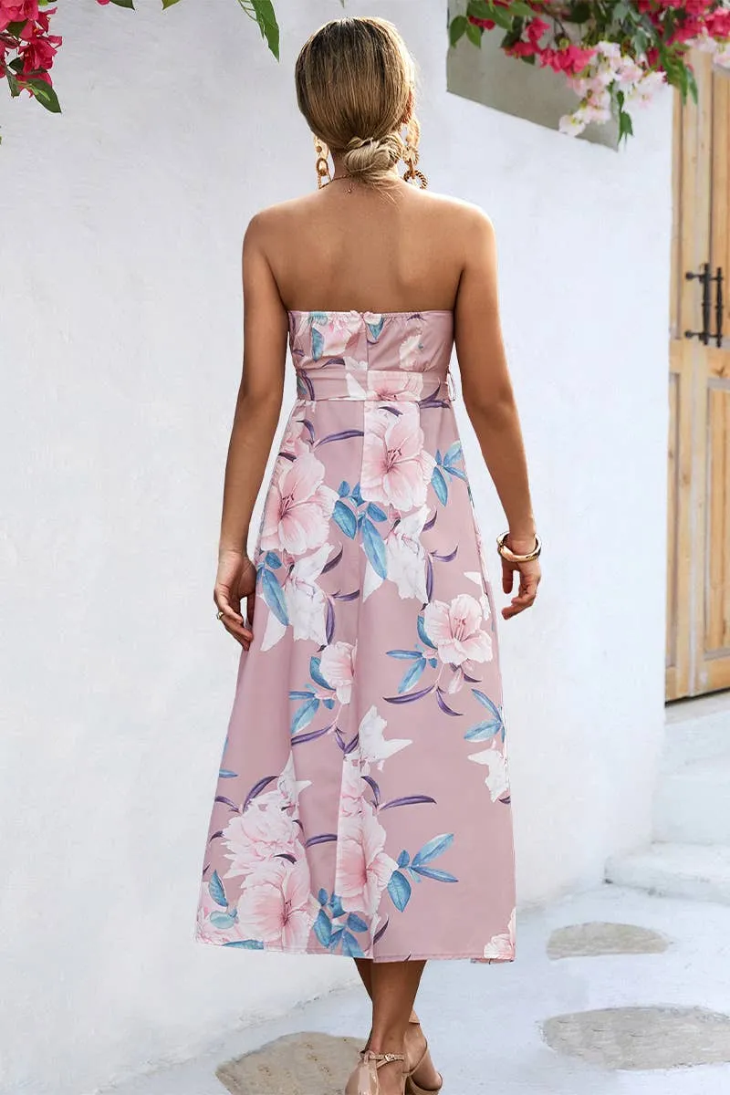 FLORAL PRINTING WOMEN TUBE DRESS