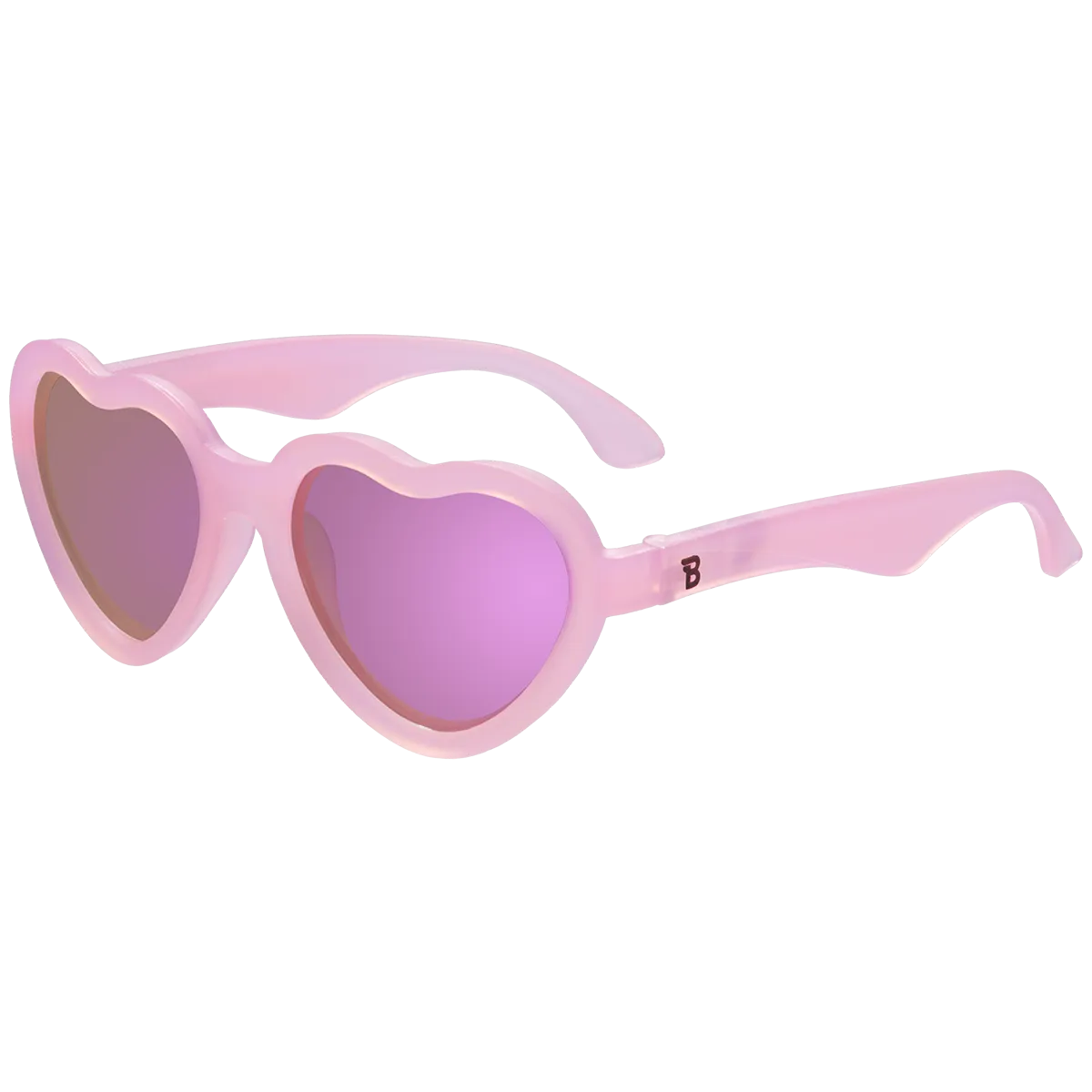 Frosted Pink Heart | Purple Polarized Mirrored Lenses by Babiators Sunglasses