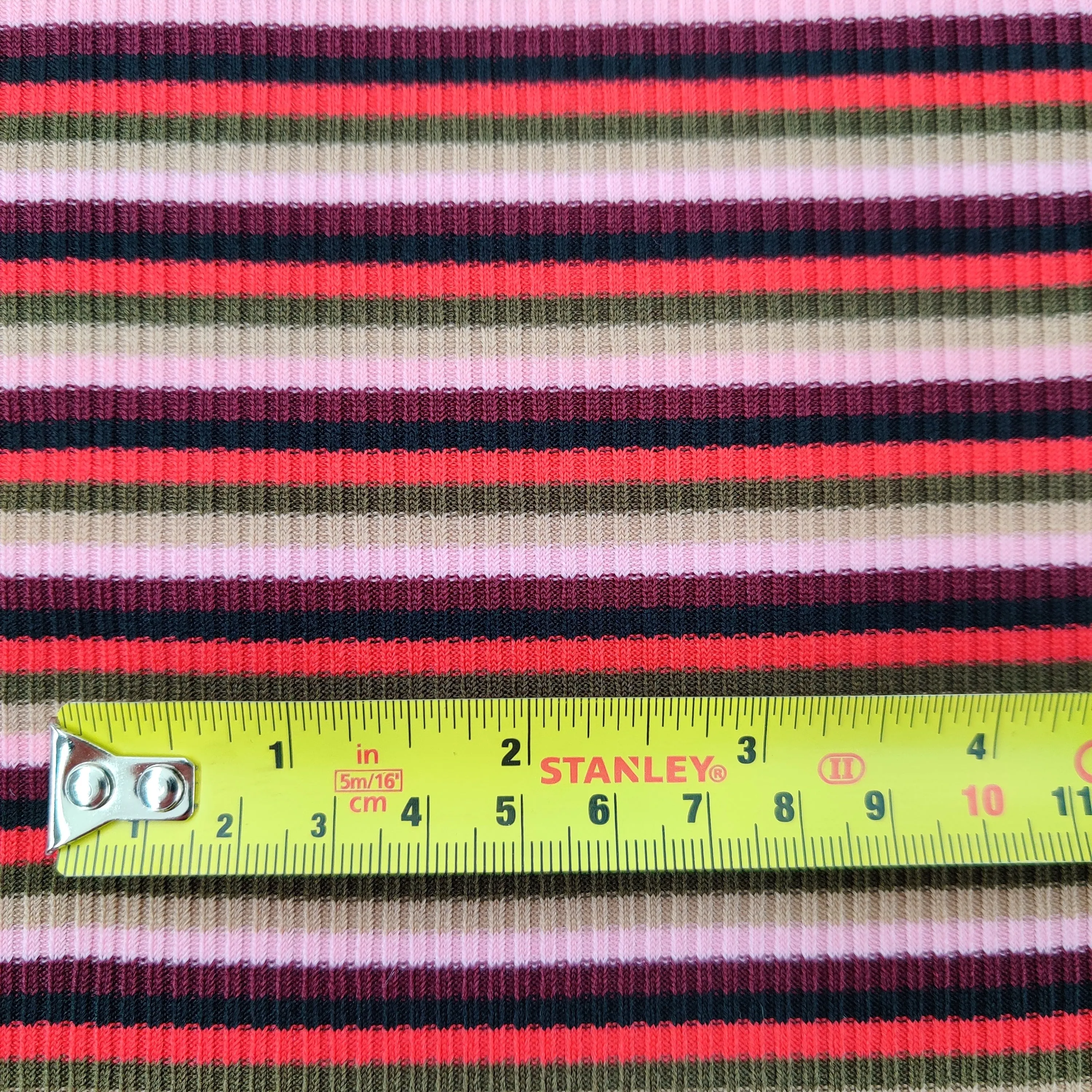 FS582 Multicolour Rib Stretch Knit Fabric