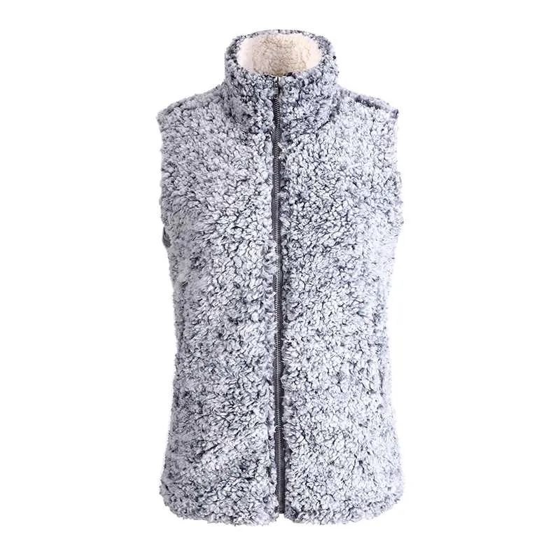 Fuzzy Faux Fur Winter Outerwear Sherpa Fleece Vest