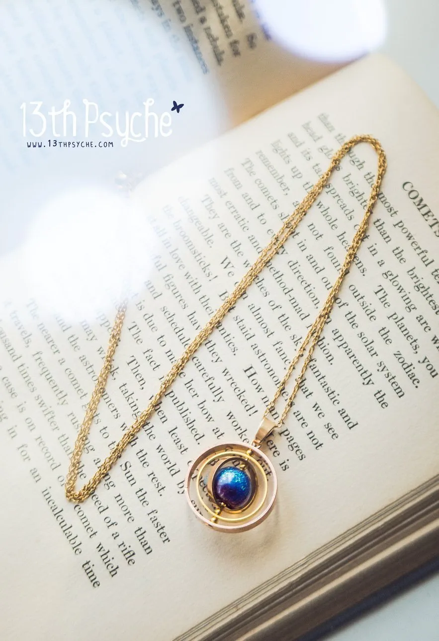 Galaxy planet spinner necklace