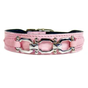 Georgia Rose Dog Collar in Sweet Pink & Nickel