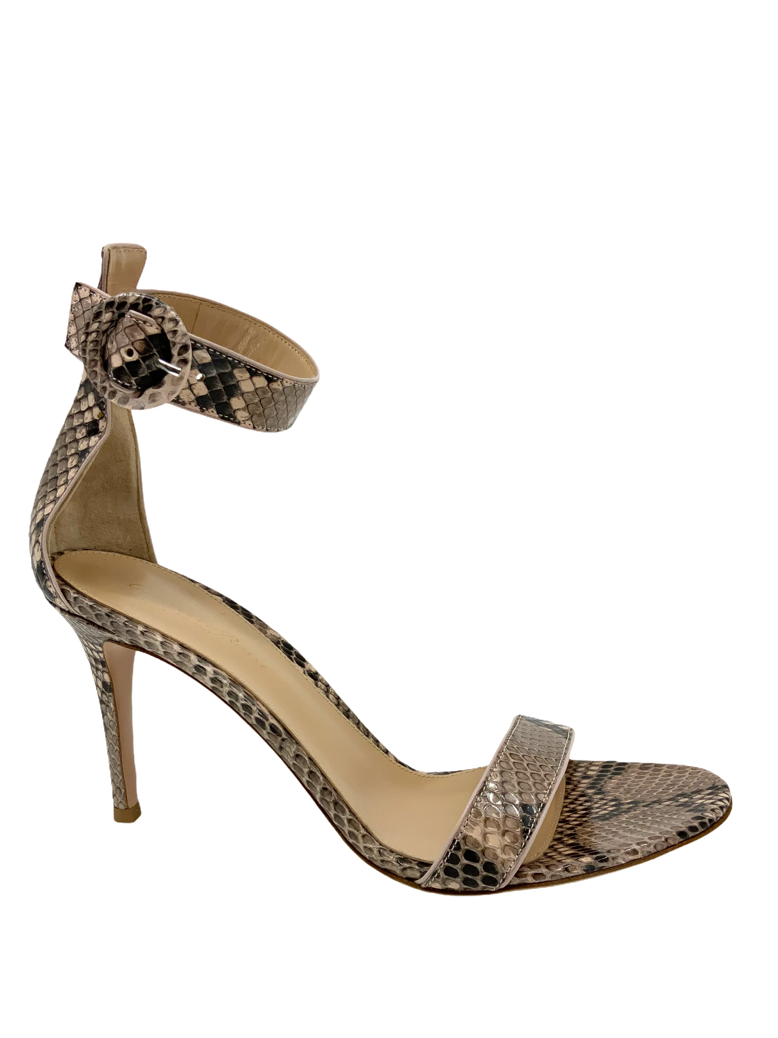 Gianvito Rossi Snakeskin Ankle Strap Sandals Size 9 NEW