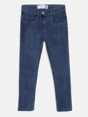 Girls Slim Fit Denim Blue Jeans