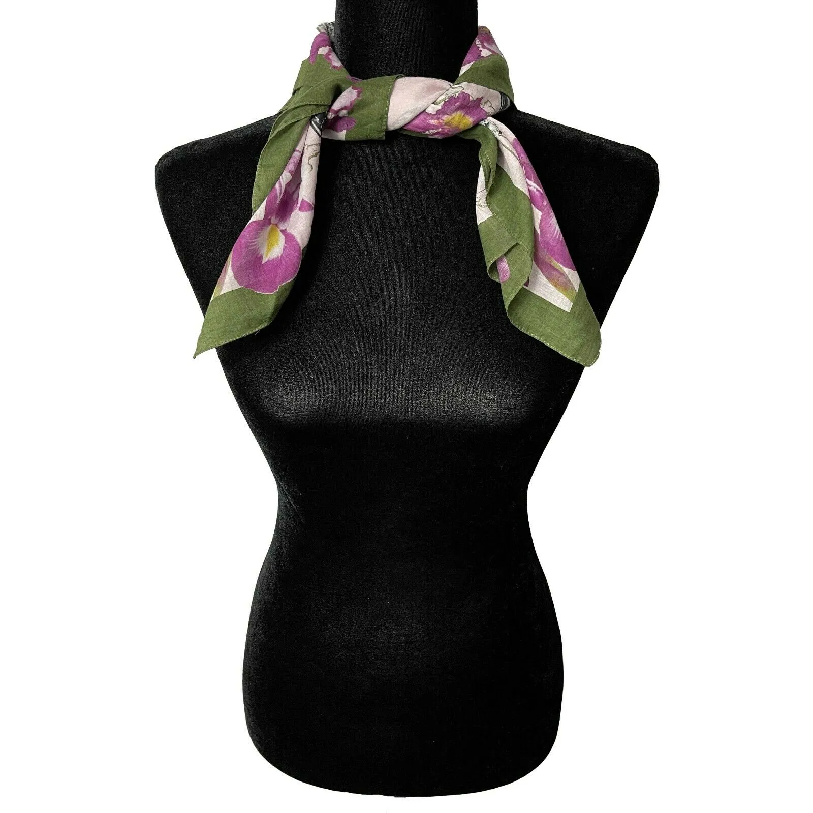 GIVENCHY - Orchid and Skull Print - Pink, Magenta, Army Green, Black - Scarf OS