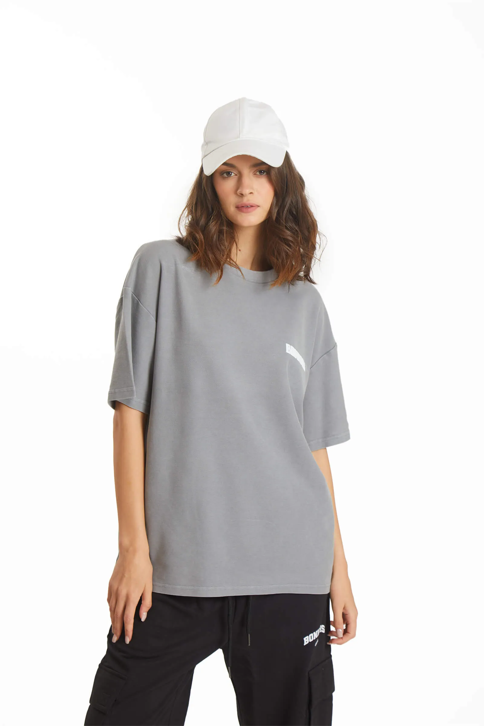 Grey Heavyweight Pique Oversized T-shirt