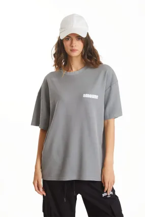 Grey Heavyweight Pique Oversized T-shirt