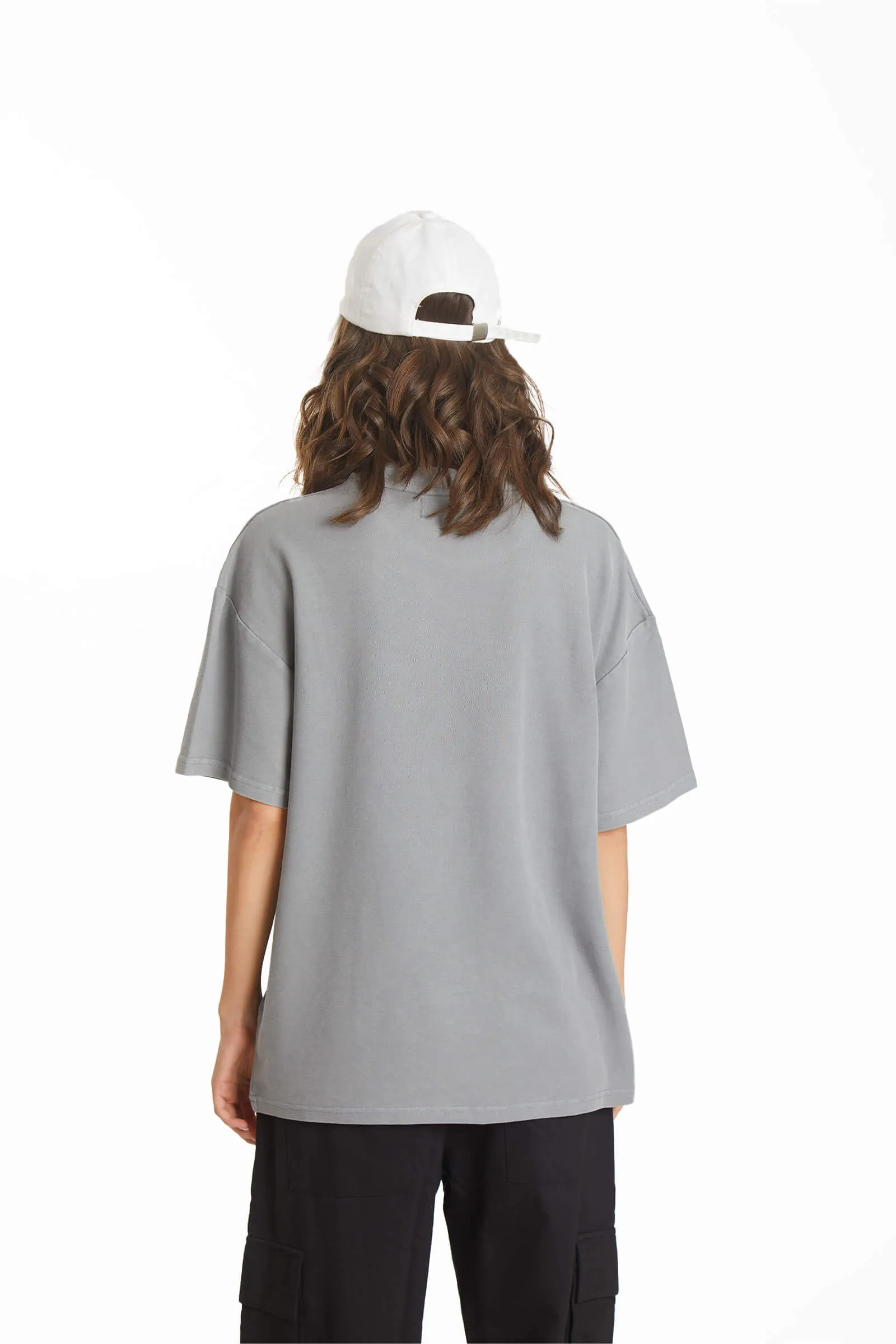 Grey Heavyweight Pique Oversized T-shirt