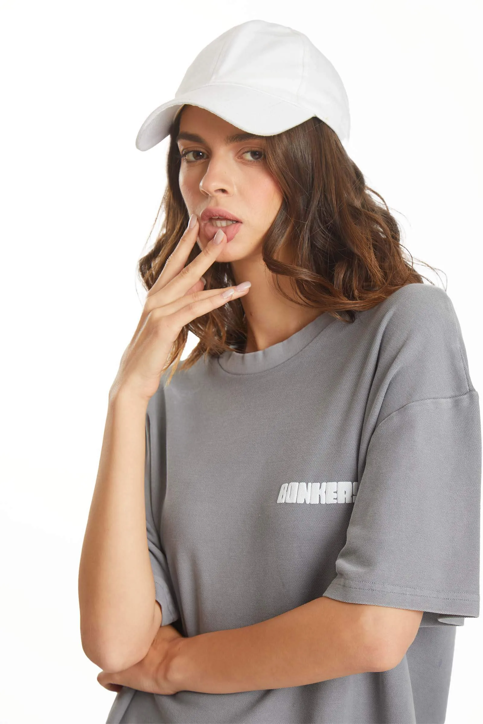 Grey Heavyweight Pique Oversized T-shirt