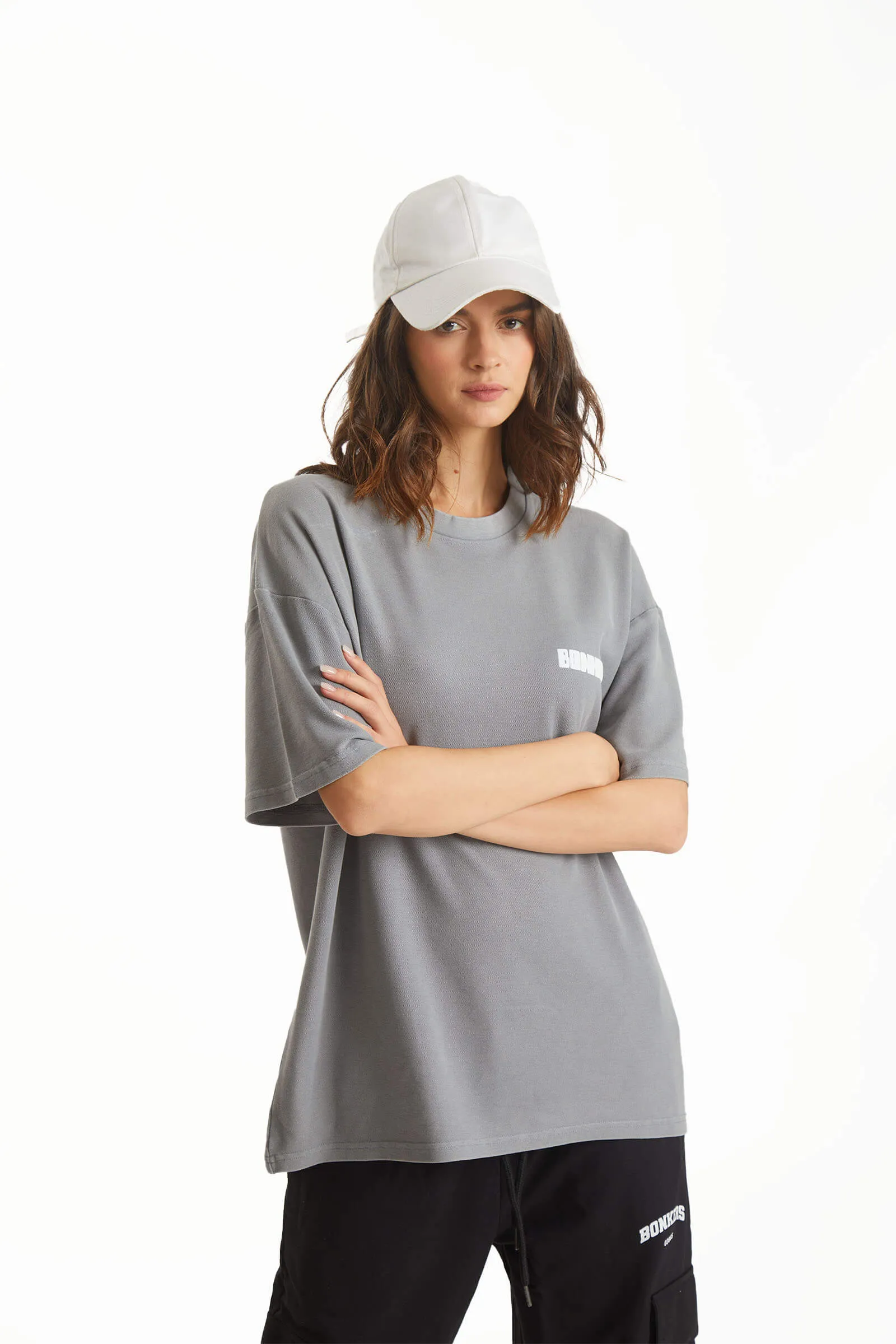 Grey Heavyweight Pique Oversized T-shirt