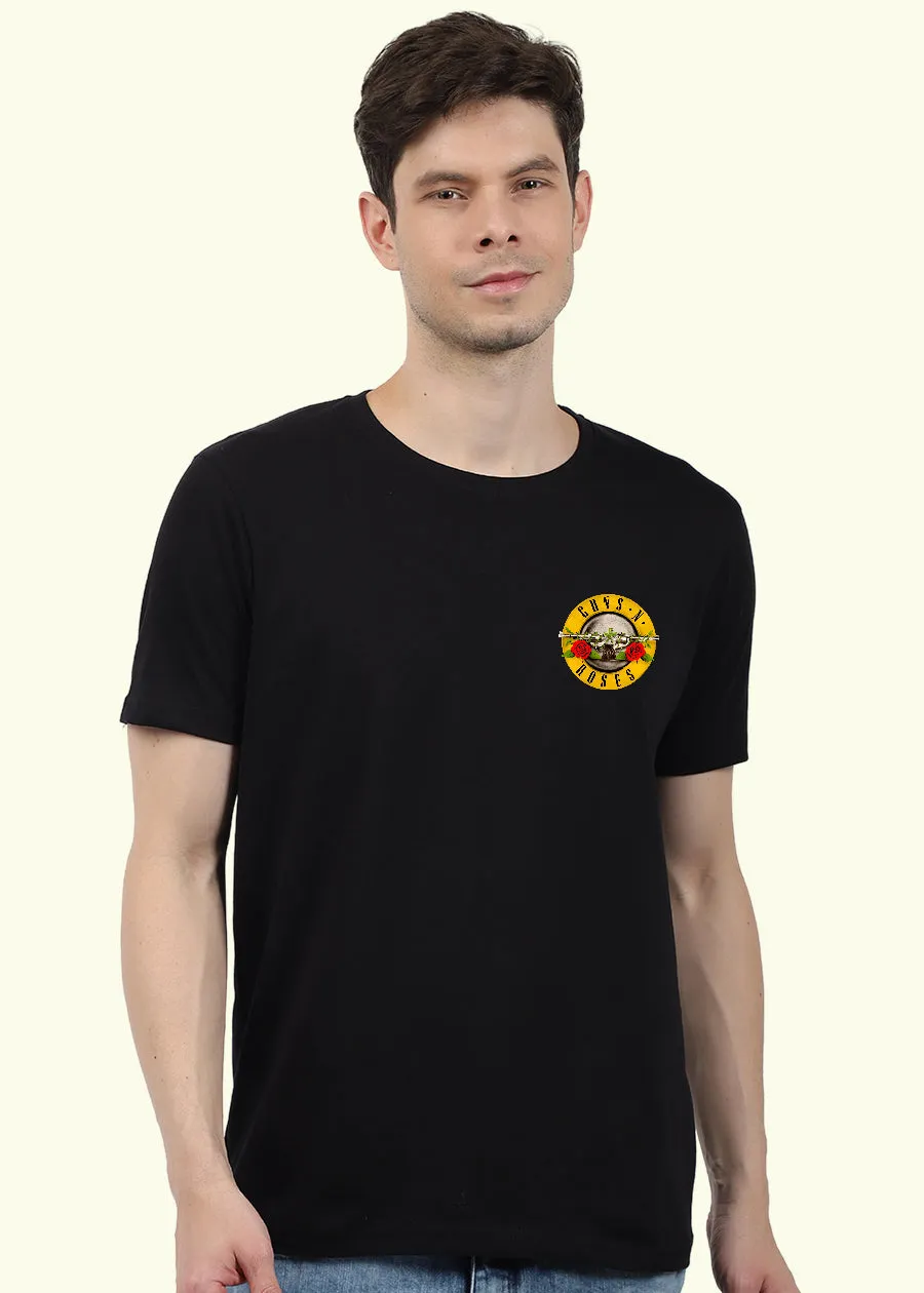 Guns N Roses Men Regular Fit Black Half Sleeve T-Shirt