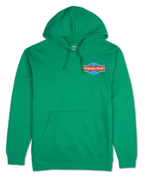 Happy Dad Front and Back Logo Hoodie (Green)