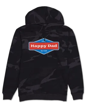 Happy Dad Front Logo Hoodie (Black Camo)