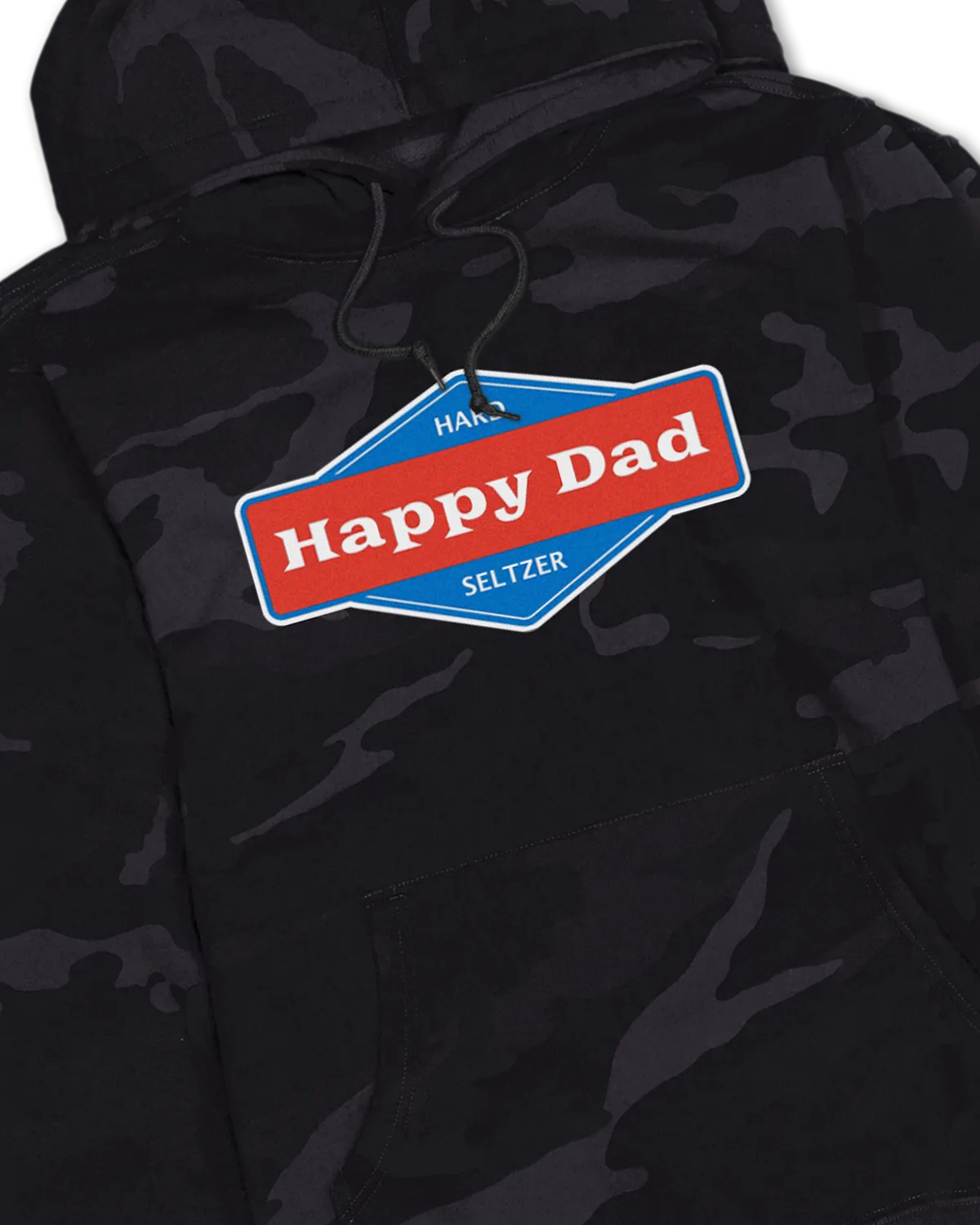 Happy Dad Front Logo Hoodie (Black Camo)