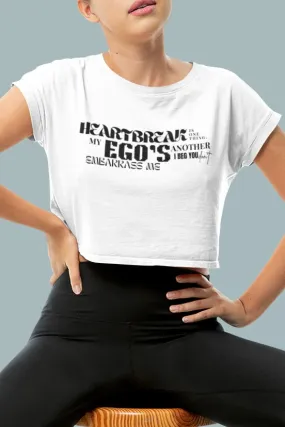 Heartbreak's One Thing My Ego's Another Graphic Printed Sabrina Carpenter Crop Top