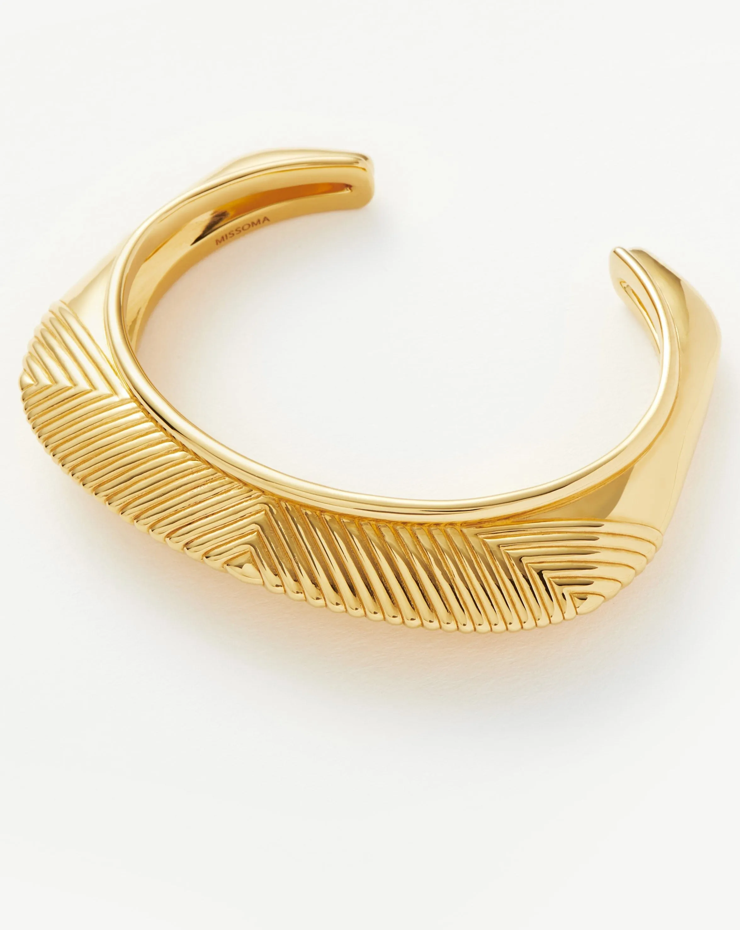 Hera Dome Ridge Statement Cuff Bracelet | 18ct Gold Plated