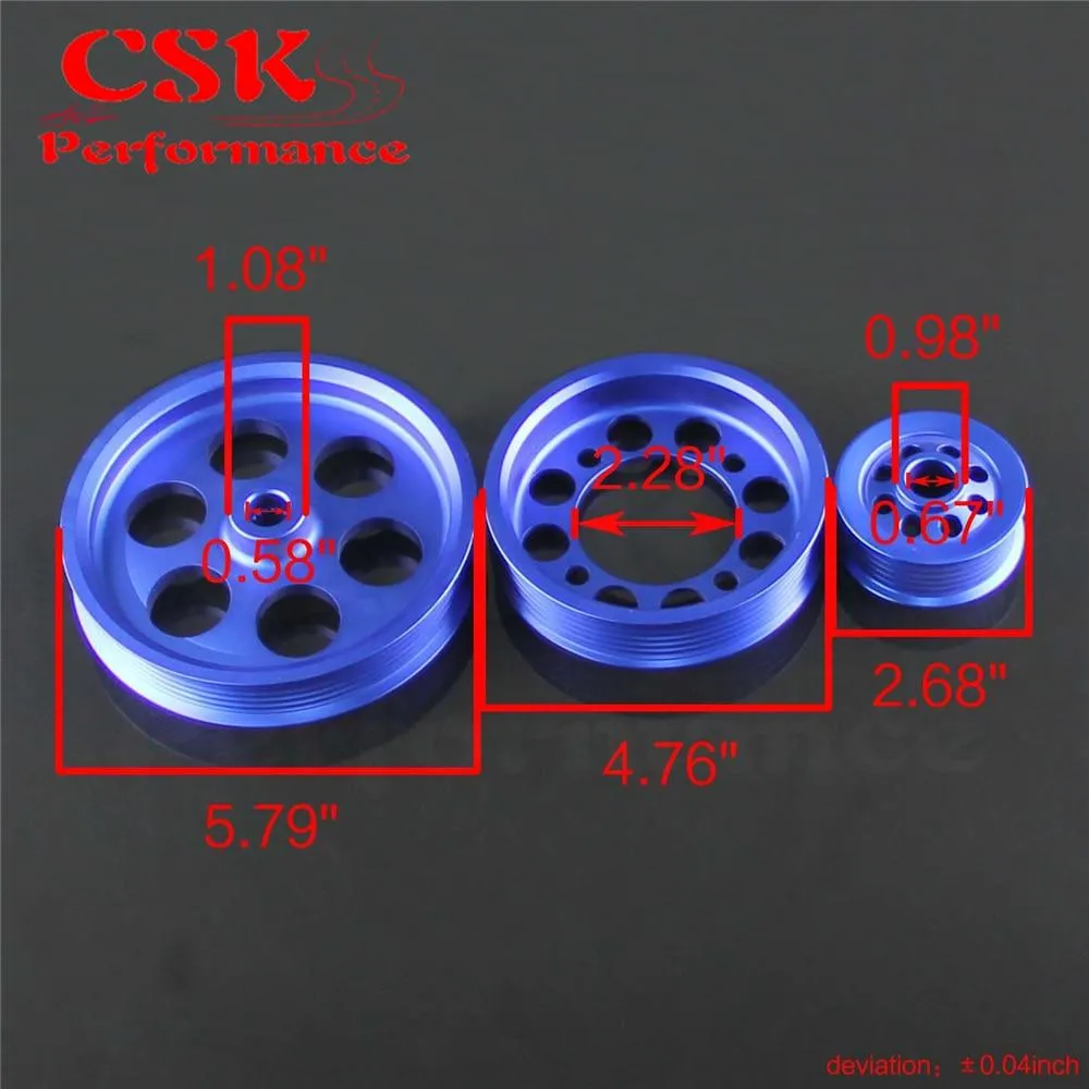 High Performance Light-weight Crank Pulley Fits For Toyota JZA80 V6 3.0 Blue/Red