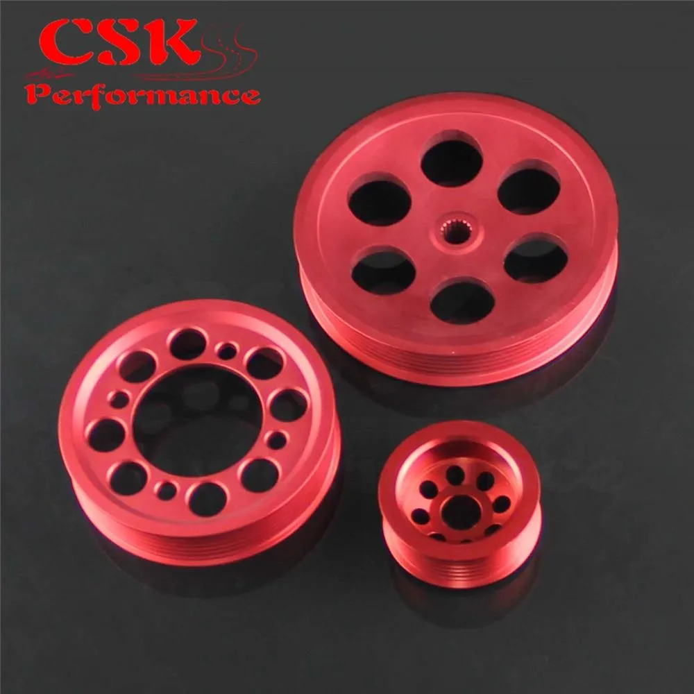 High Performance Light-weight Crank Pulley Fits For Toyota JZA80 V6 3.0 Blue/Red